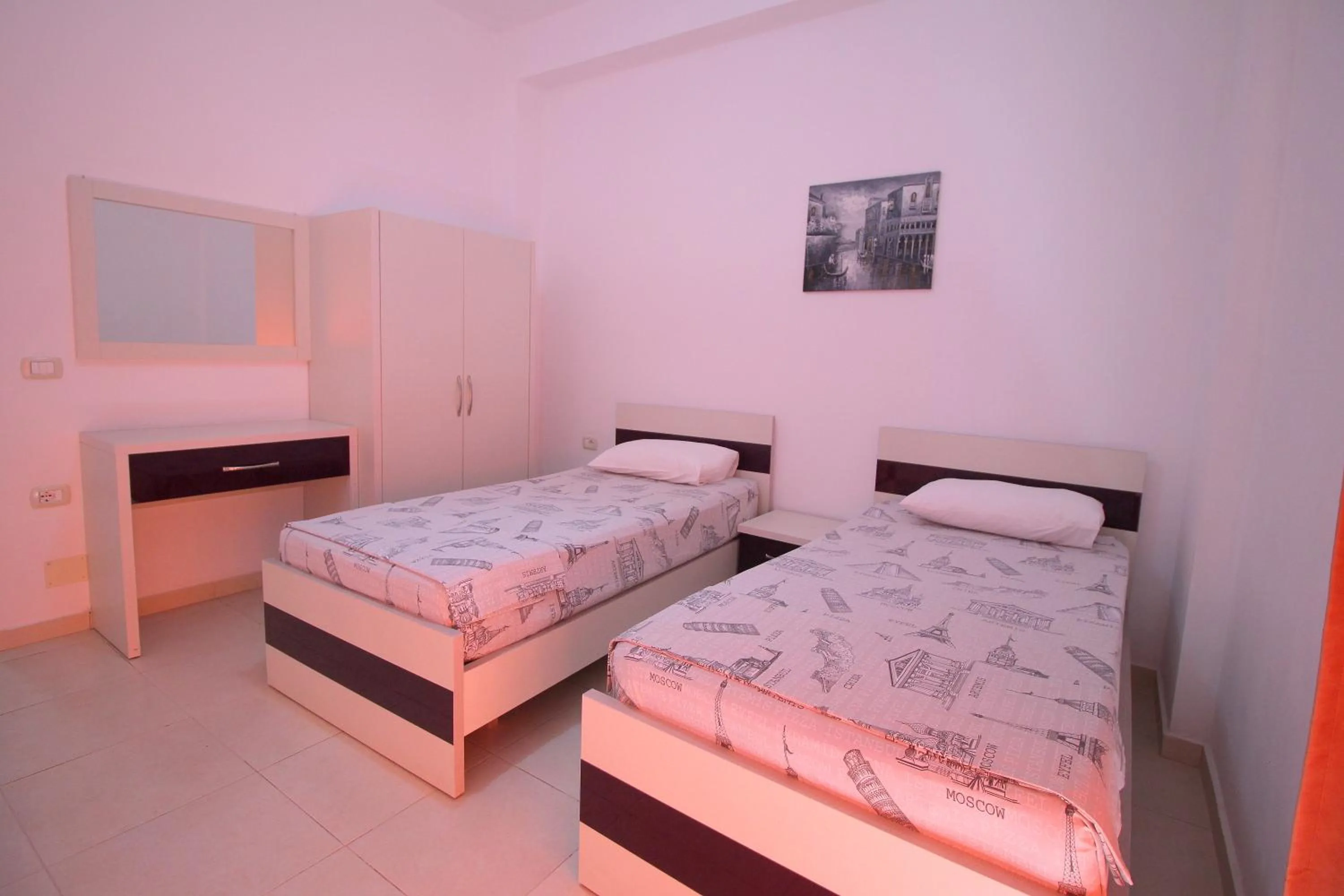 Bed in Hotel Argjiro