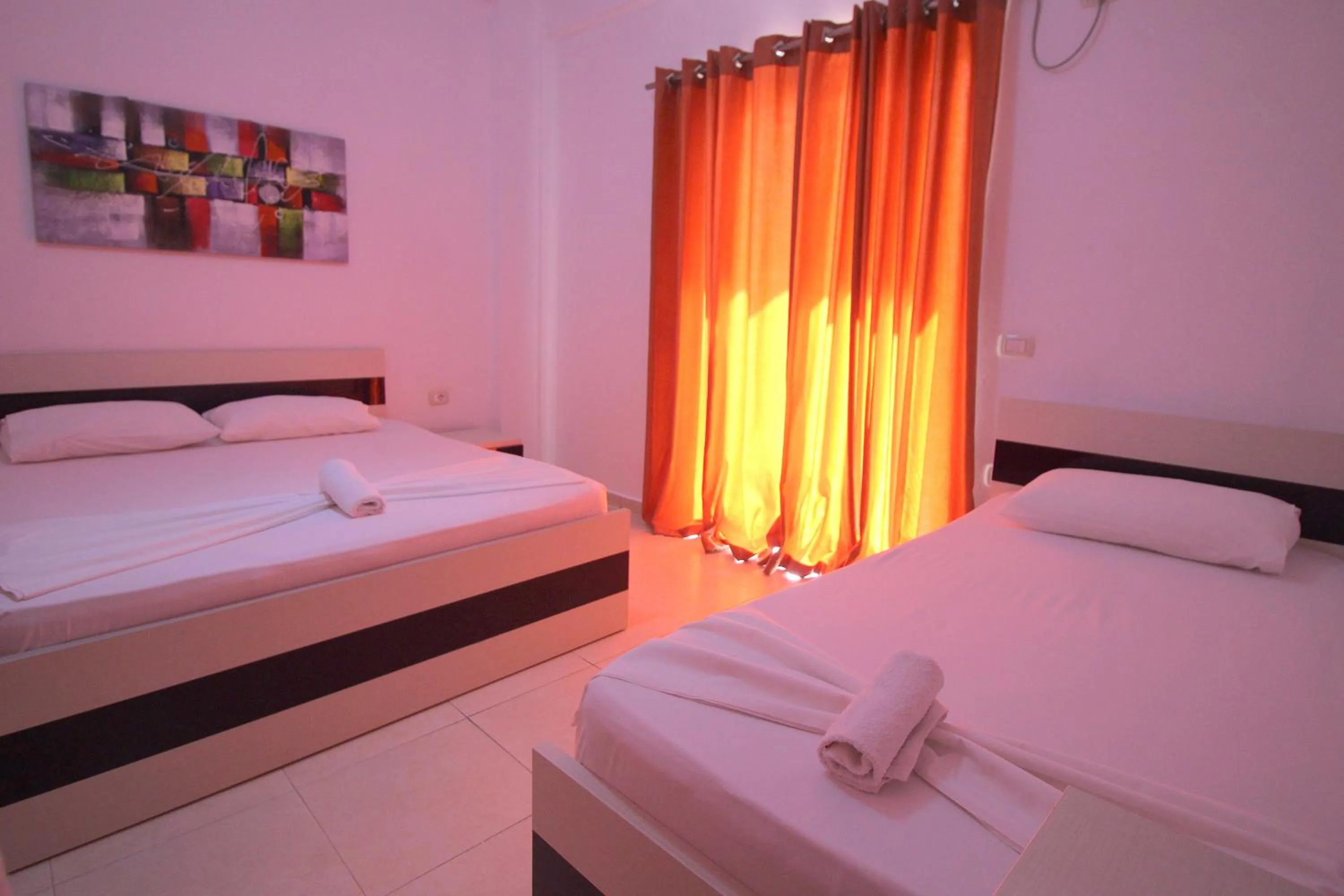 Bed in Hotel Argjiro