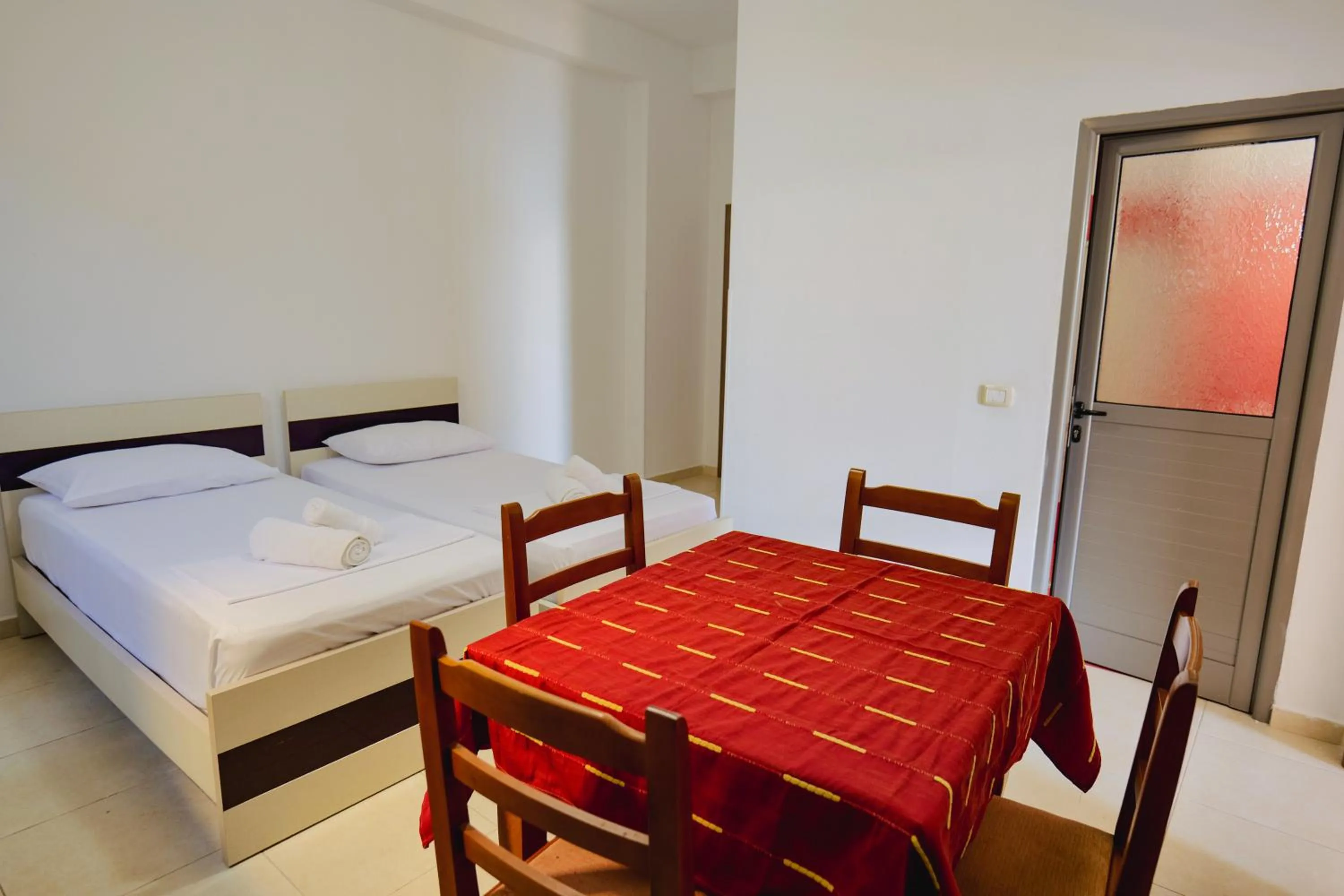 Bed in Hotel Argjiro