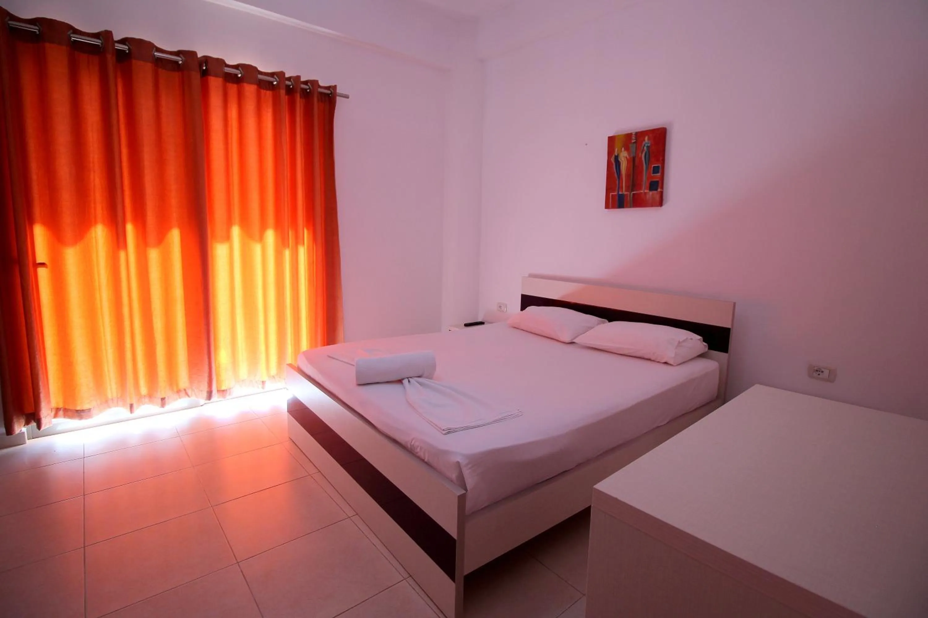 Bed in Hotel Argjiro