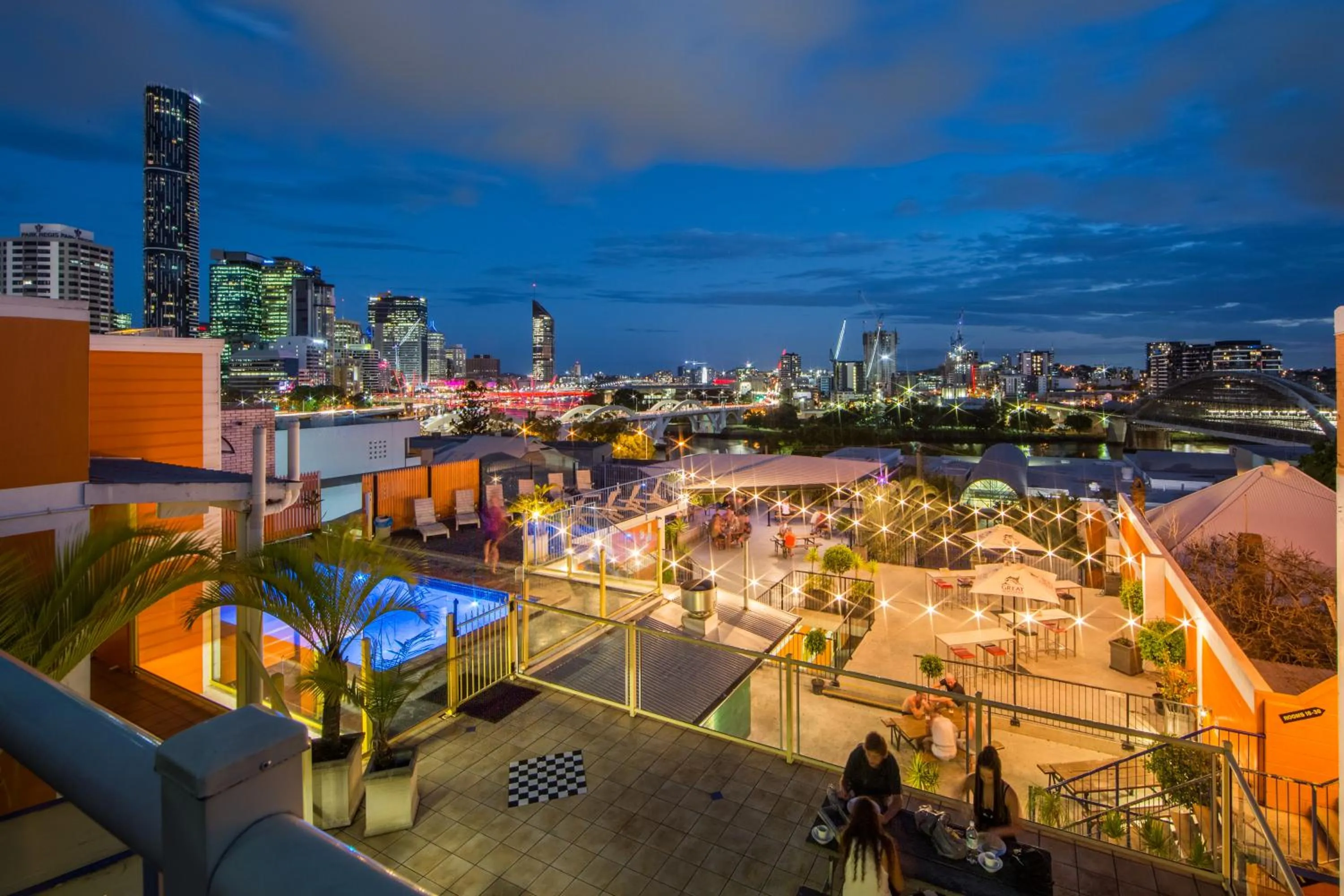 Patio in City Backpackers HQ