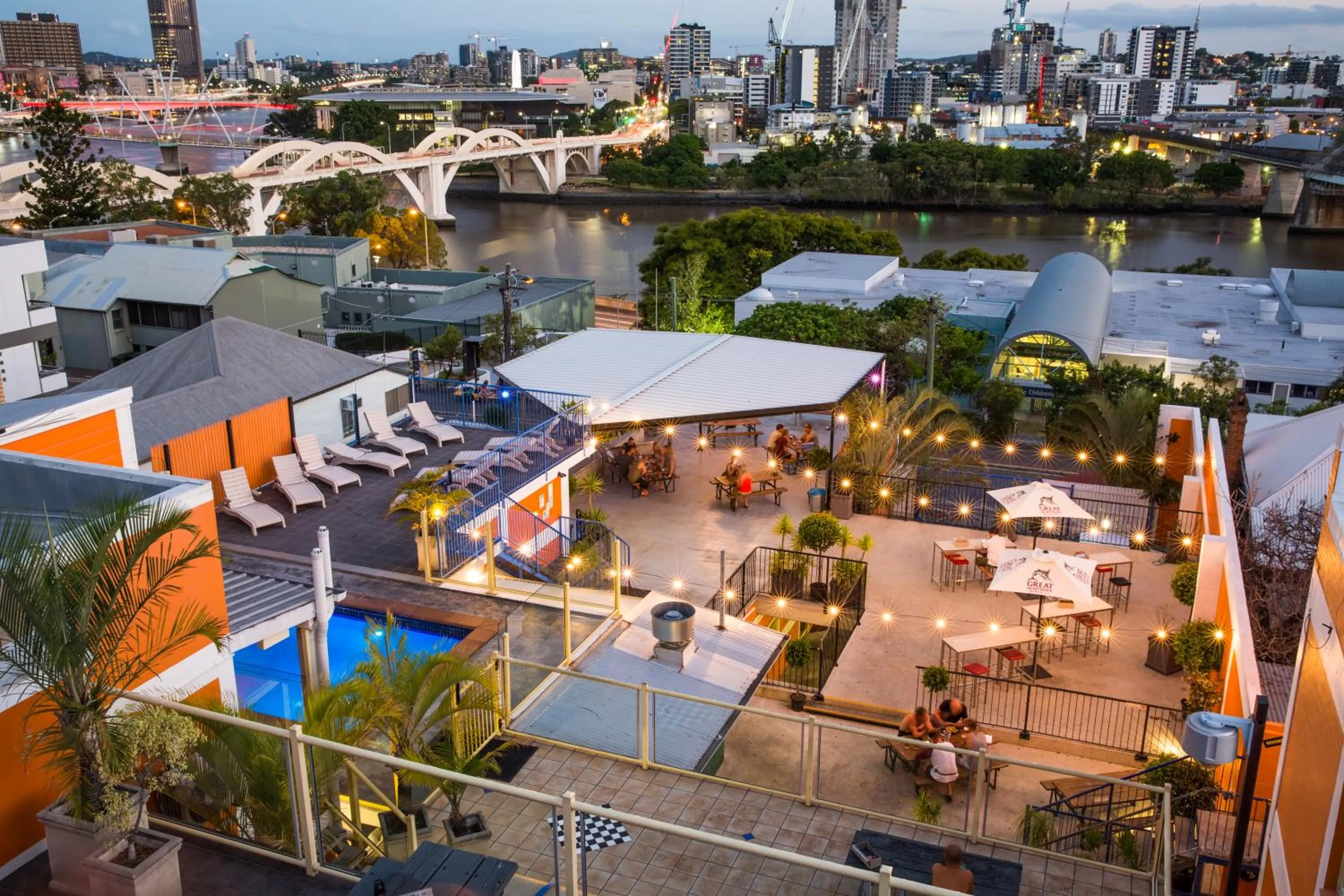 Patio in City Backpackers HQ
