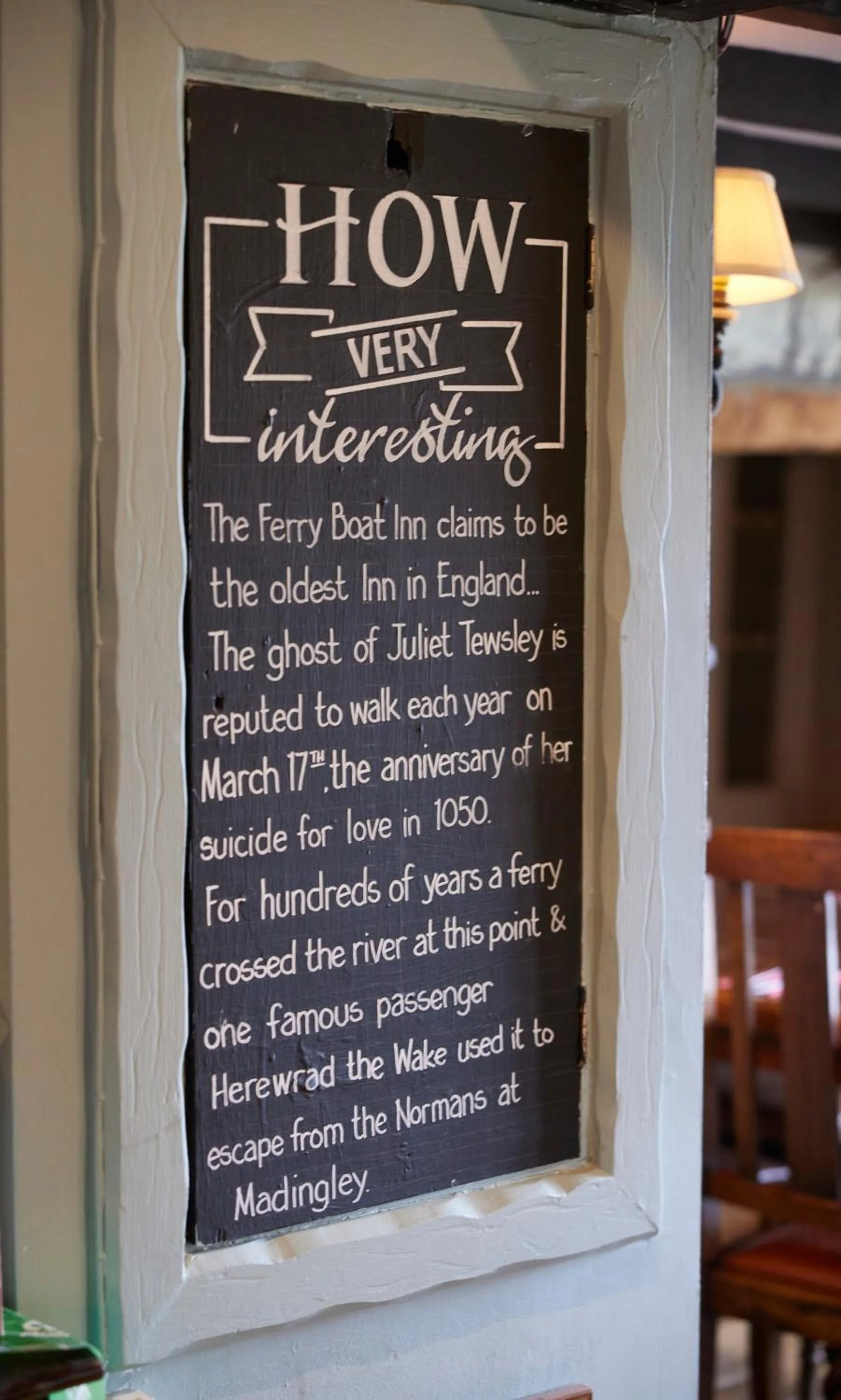 Decorative detail in Old Ferry Boat by Greene King Inns