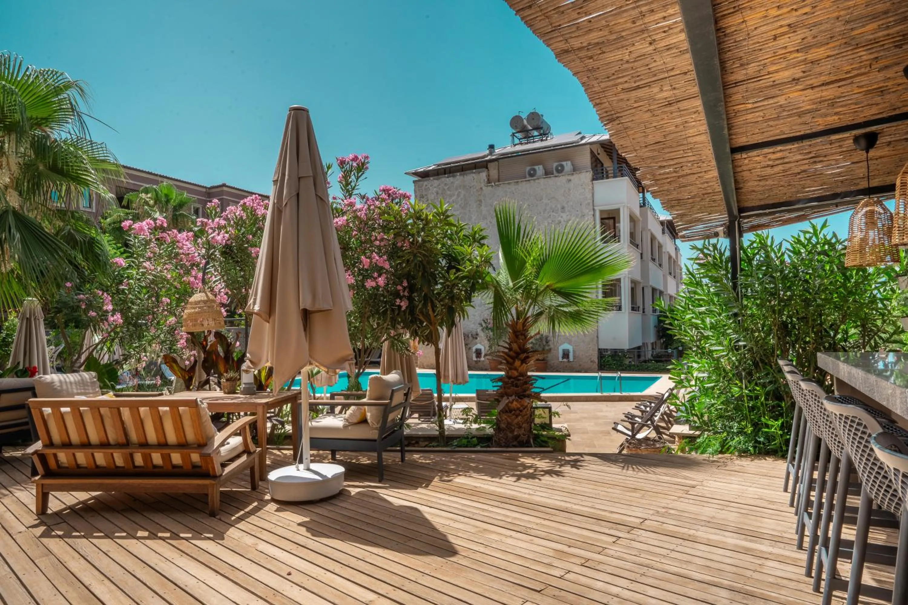Pool view in True Blue Boutique Hotel Kalkan