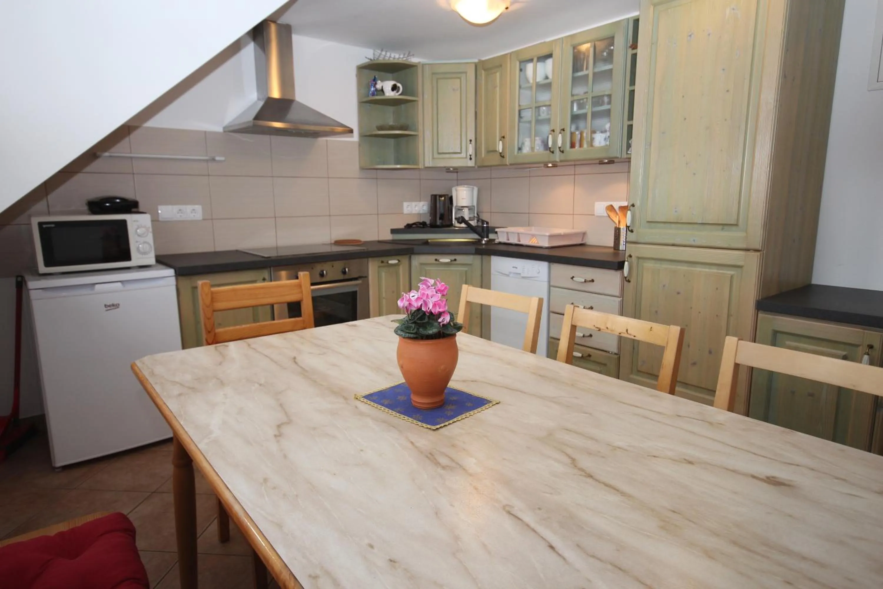 Kitchen or kitchenette in Apartments & Hostel Bohinj
