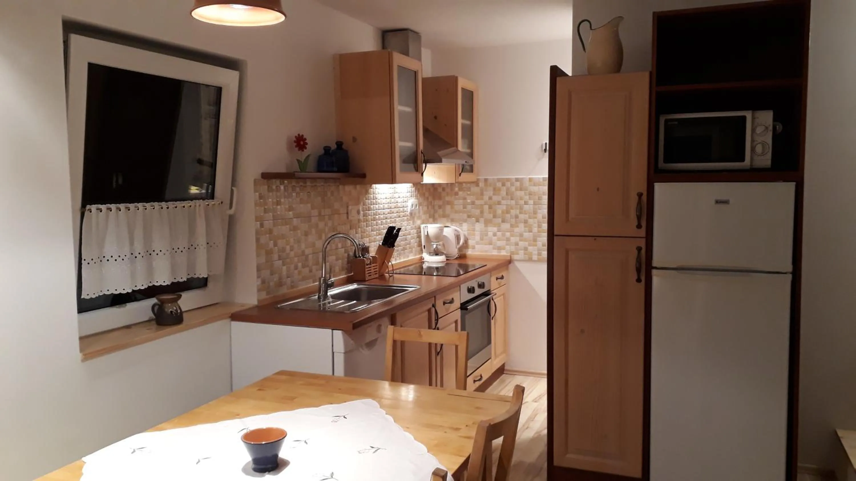 Kitchen or kitchenette in Apartments & Hostel Bohinj