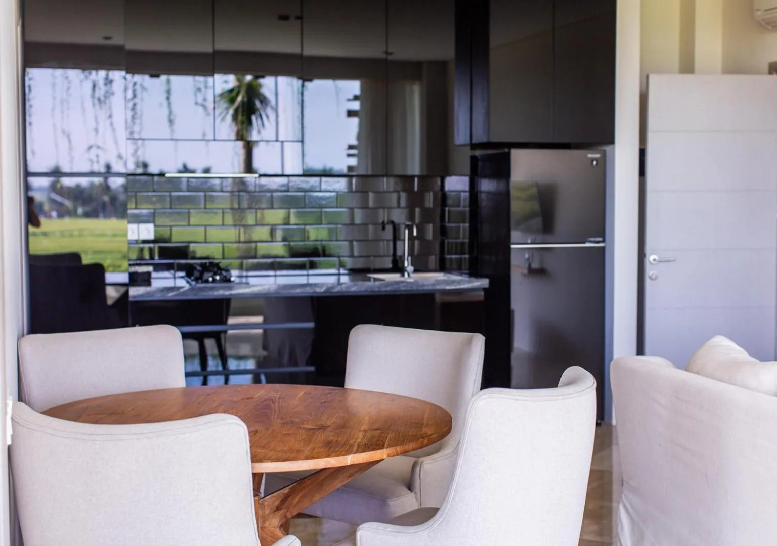 Kitchen or kitchenette in The Double View Mansions Bali