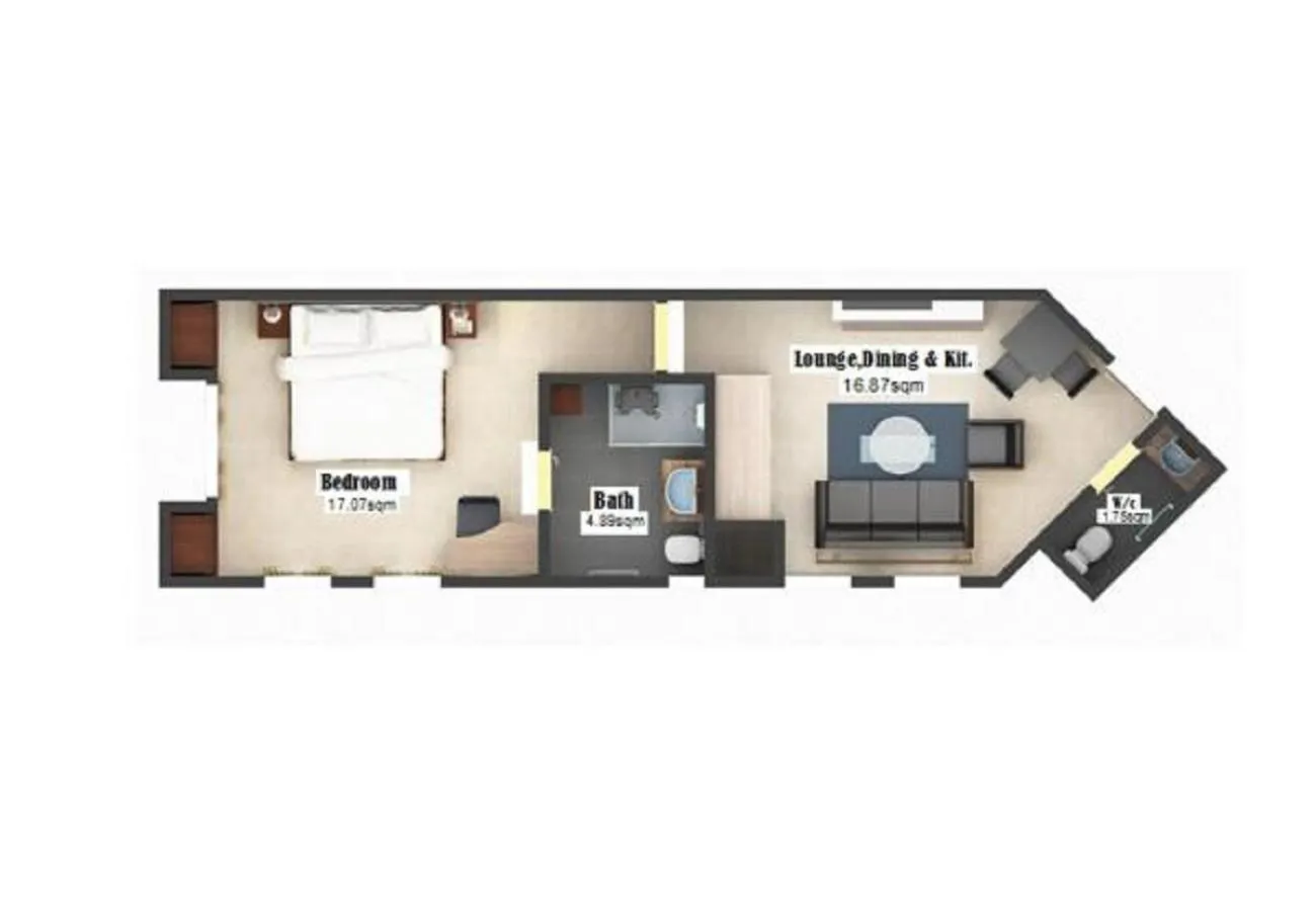 Floor plan in Belanova Apartments and Suites