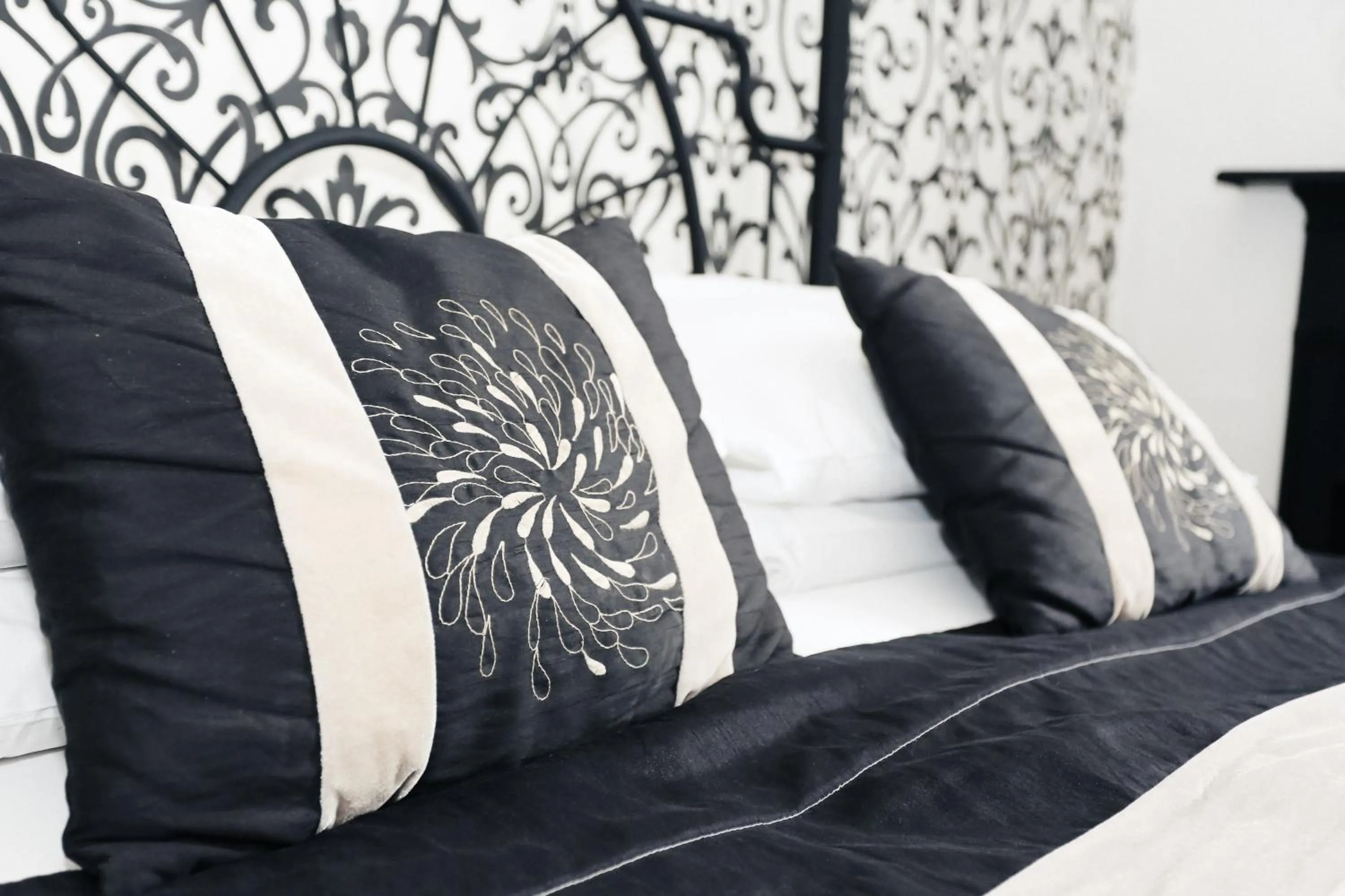 Decorative detail, Bed in Nethway Hotel