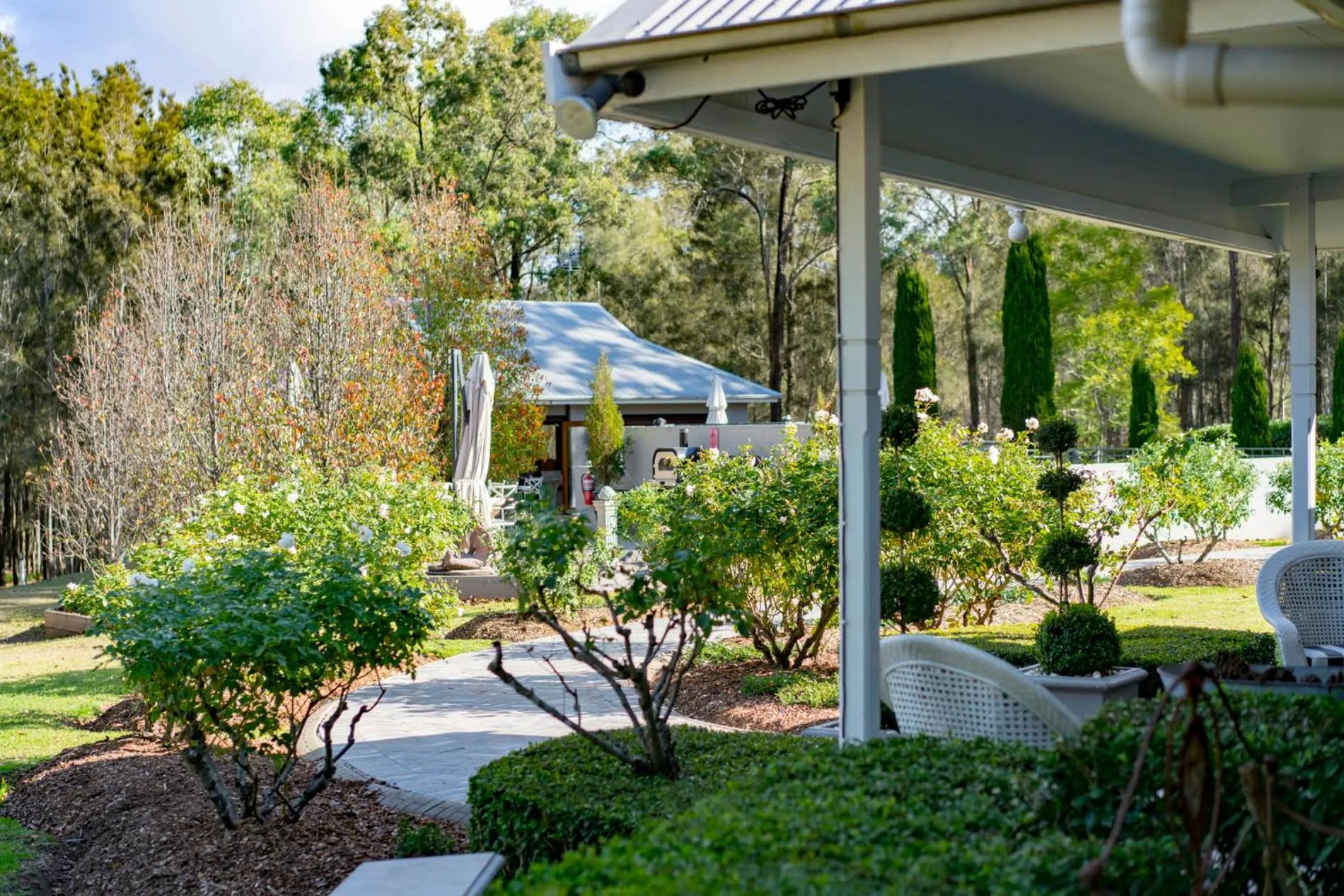 Patio in Thistle Hill Guesthouse - walk to many wineries and restaurants