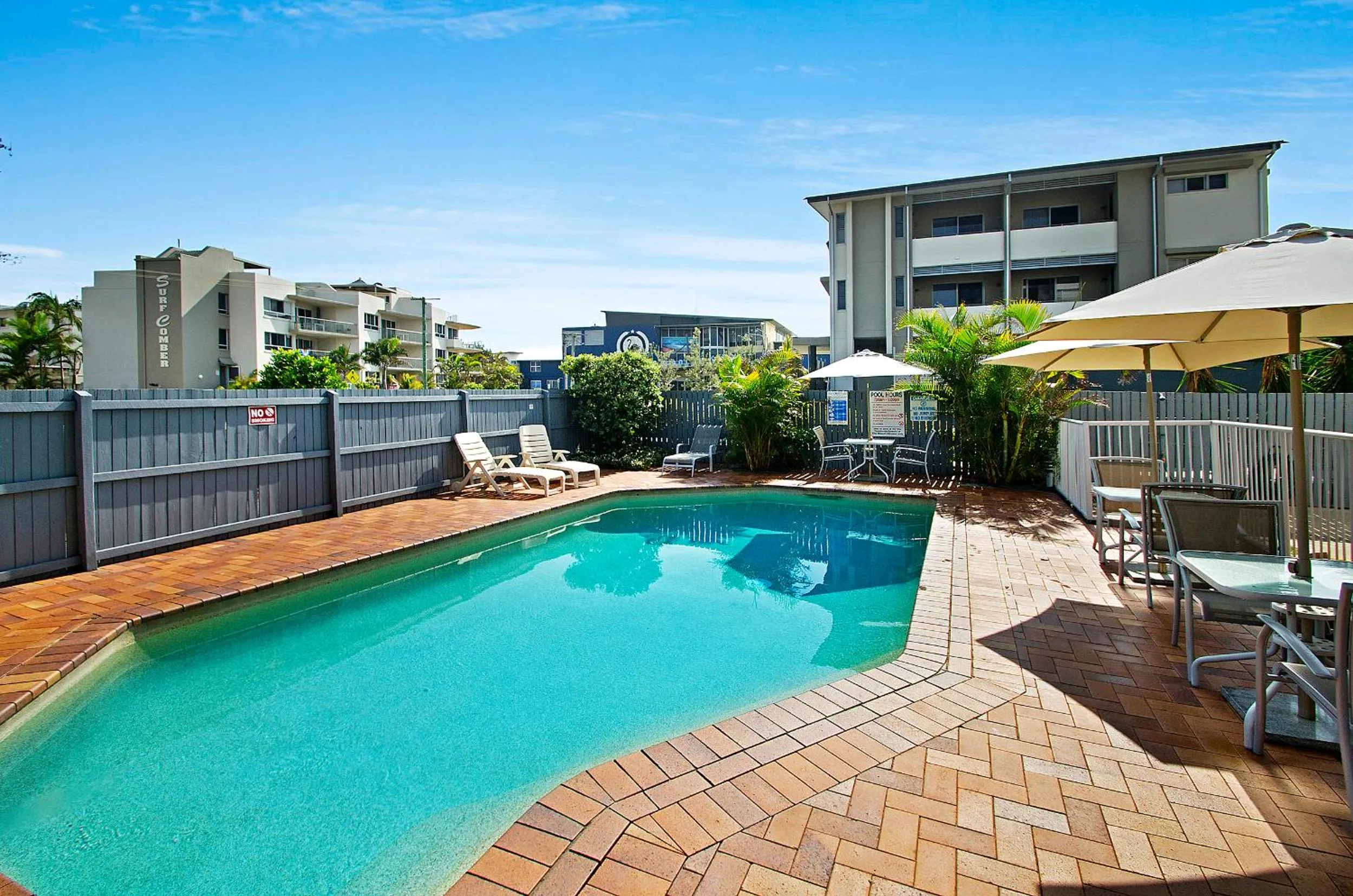 Pool view in The Beach Houses Maroochydore