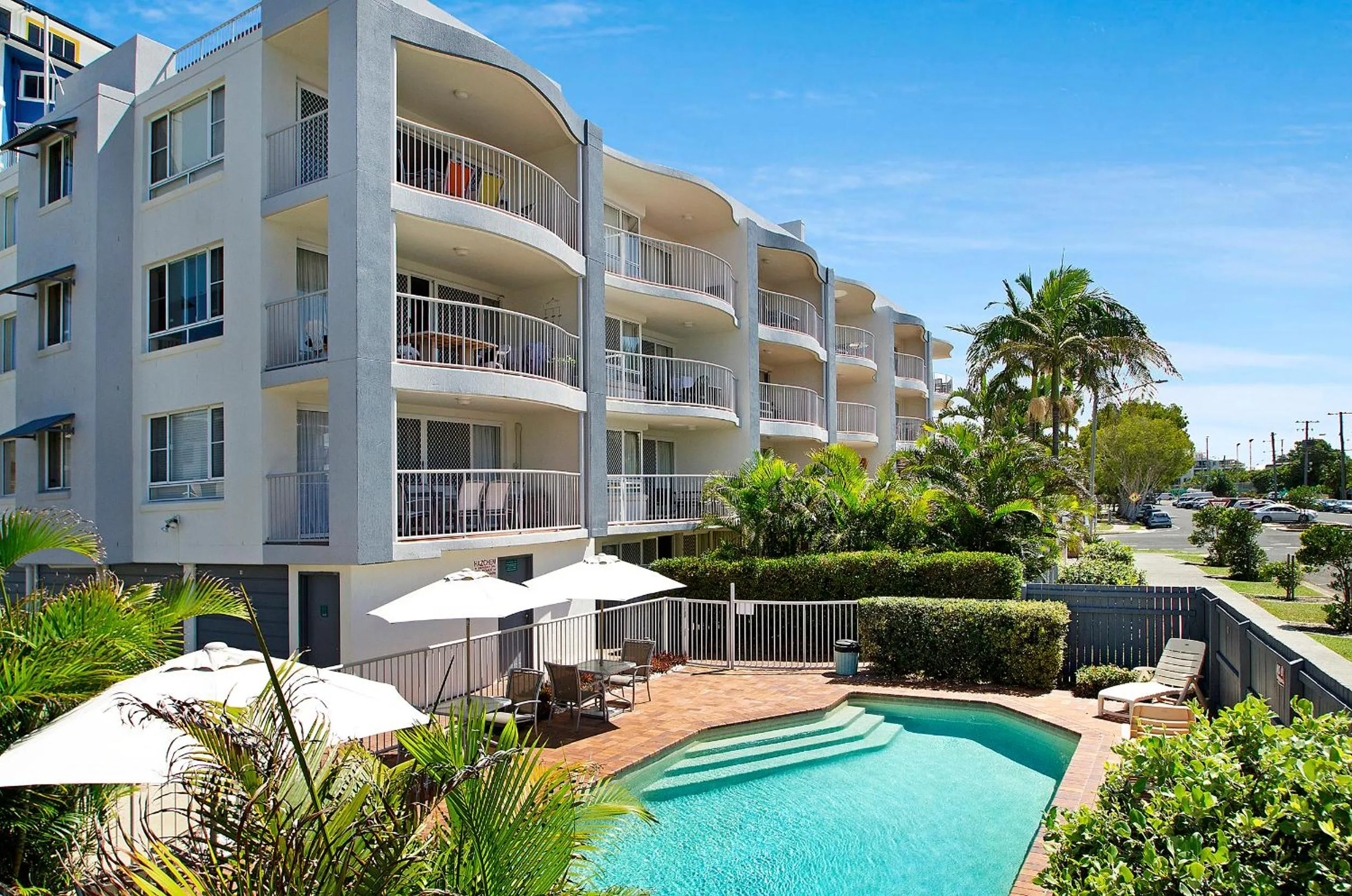Pool view in The Beach Houses Maroochydore