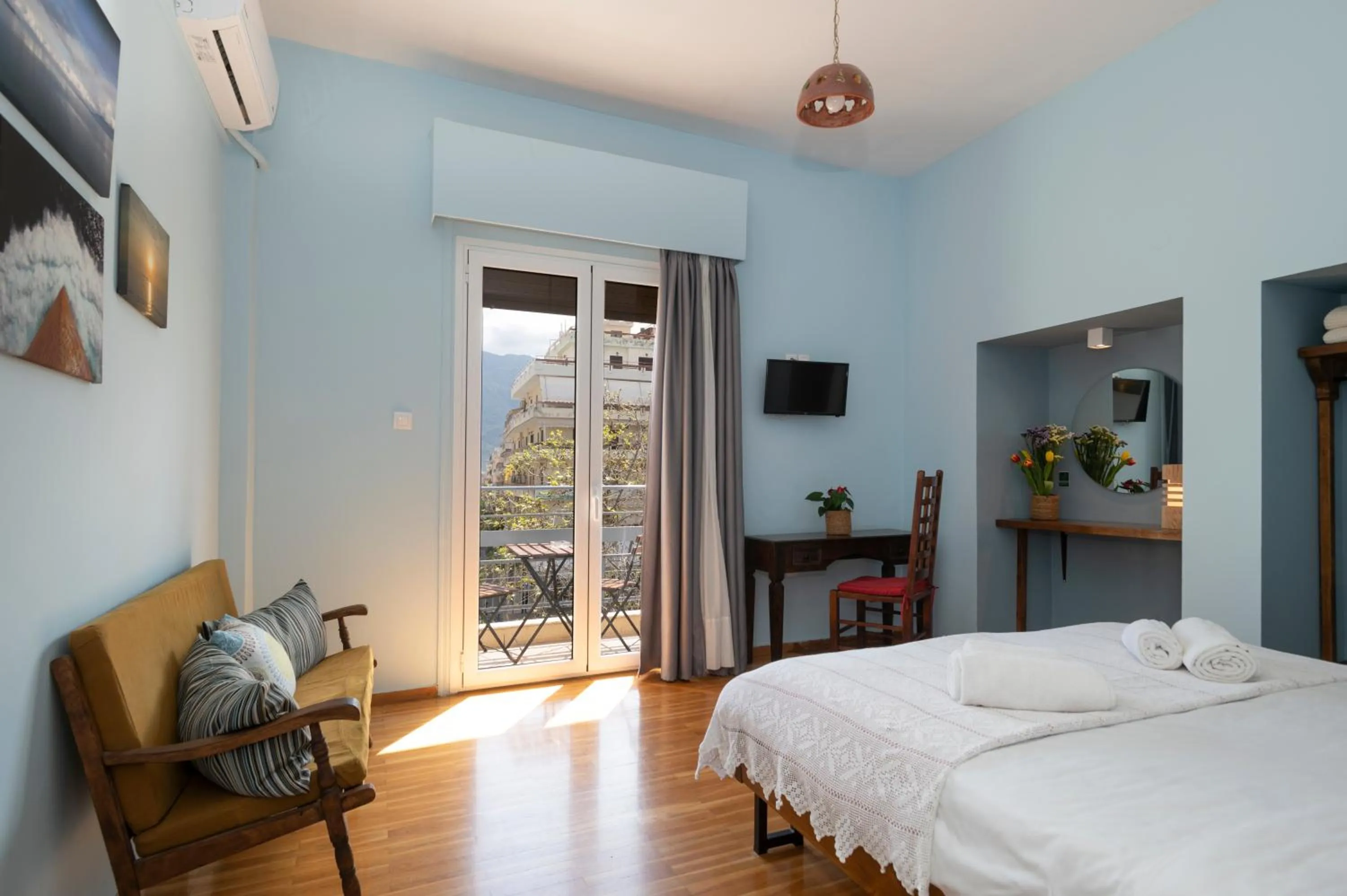 Bed in Kalamata Art Rooms