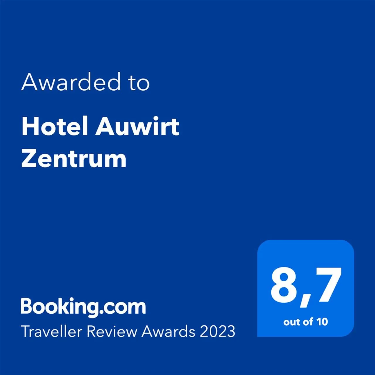 Certificate/Award in Hotel Auwirt Zentrum