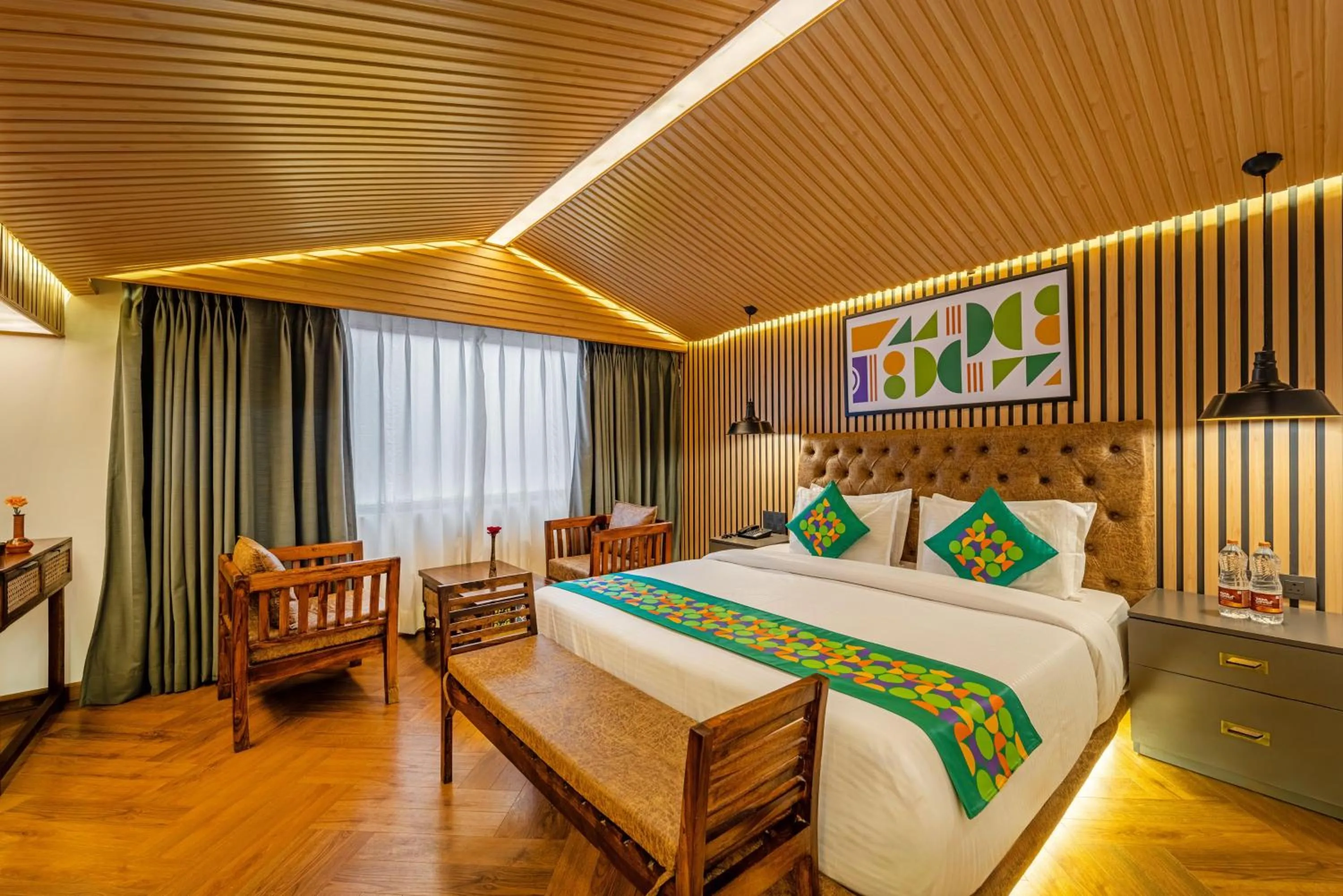 Bedroom, Bed in Treebo Premium Bridge View Regency, Mall Road