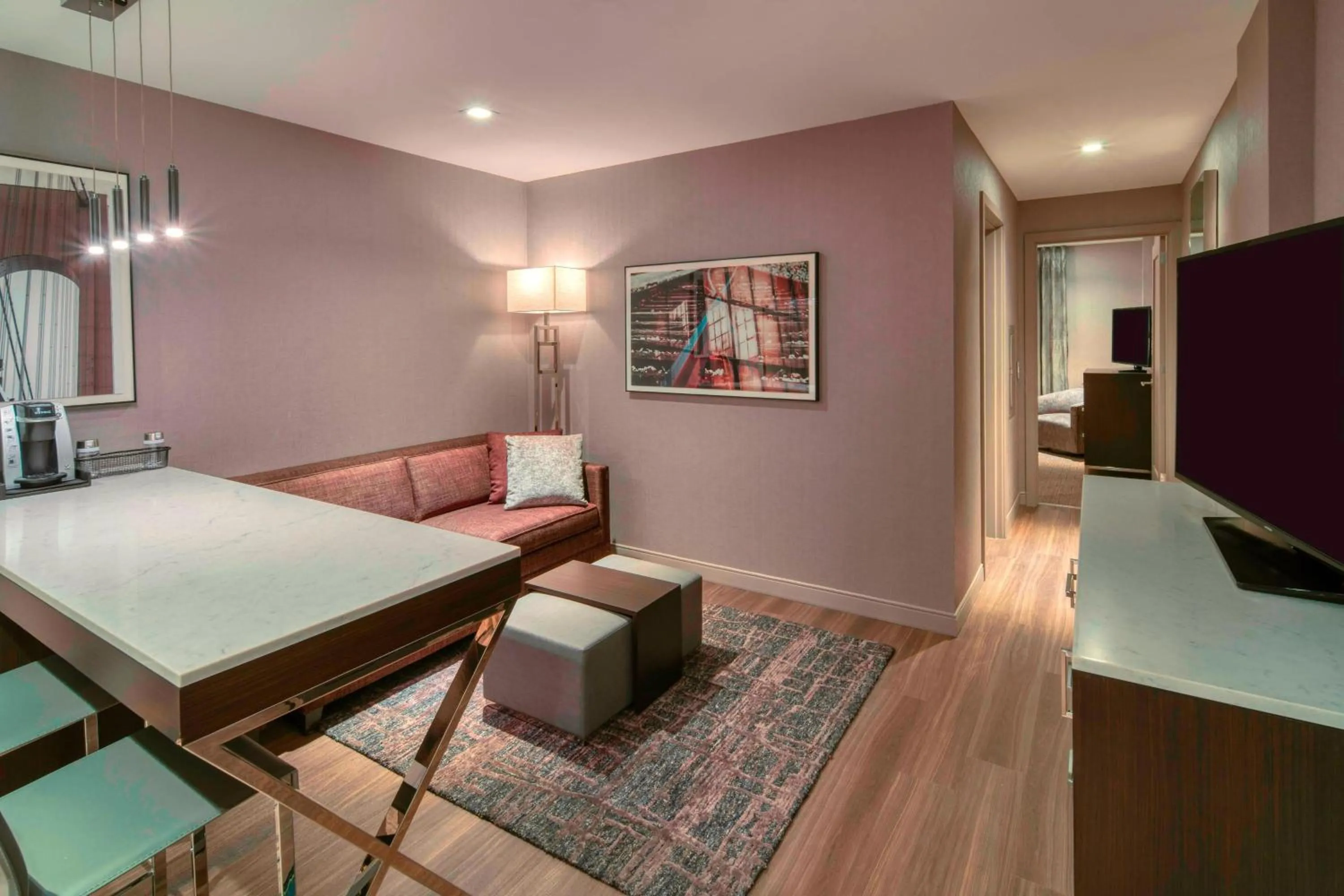 Bedroom, Bed in Residence Inn by Marriott Weehawken