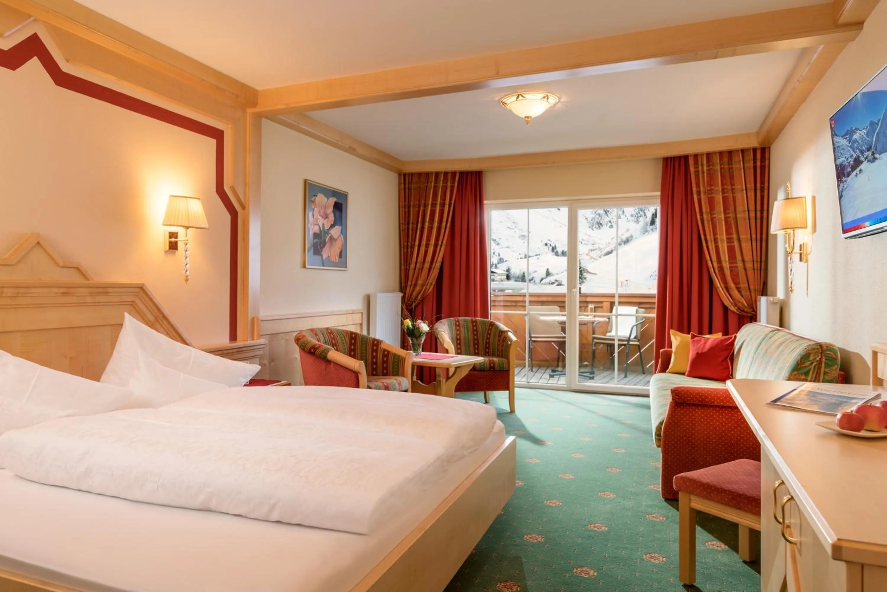 Balcony/Terrace, Bed in Hotel Venter Bergwelt