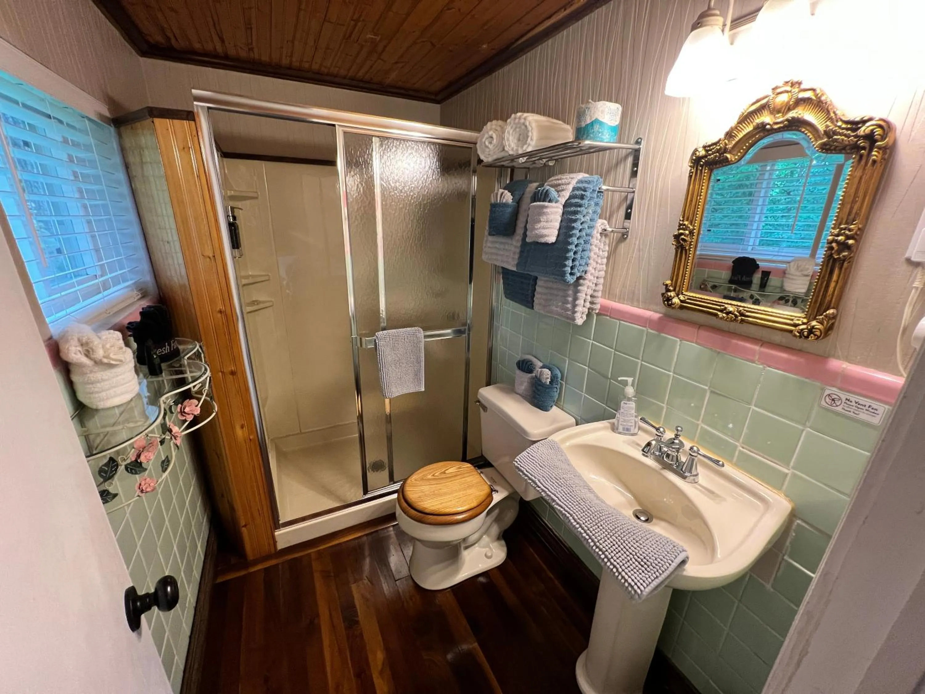 Shower in Sherwood Court Cottages & Guest Rooms