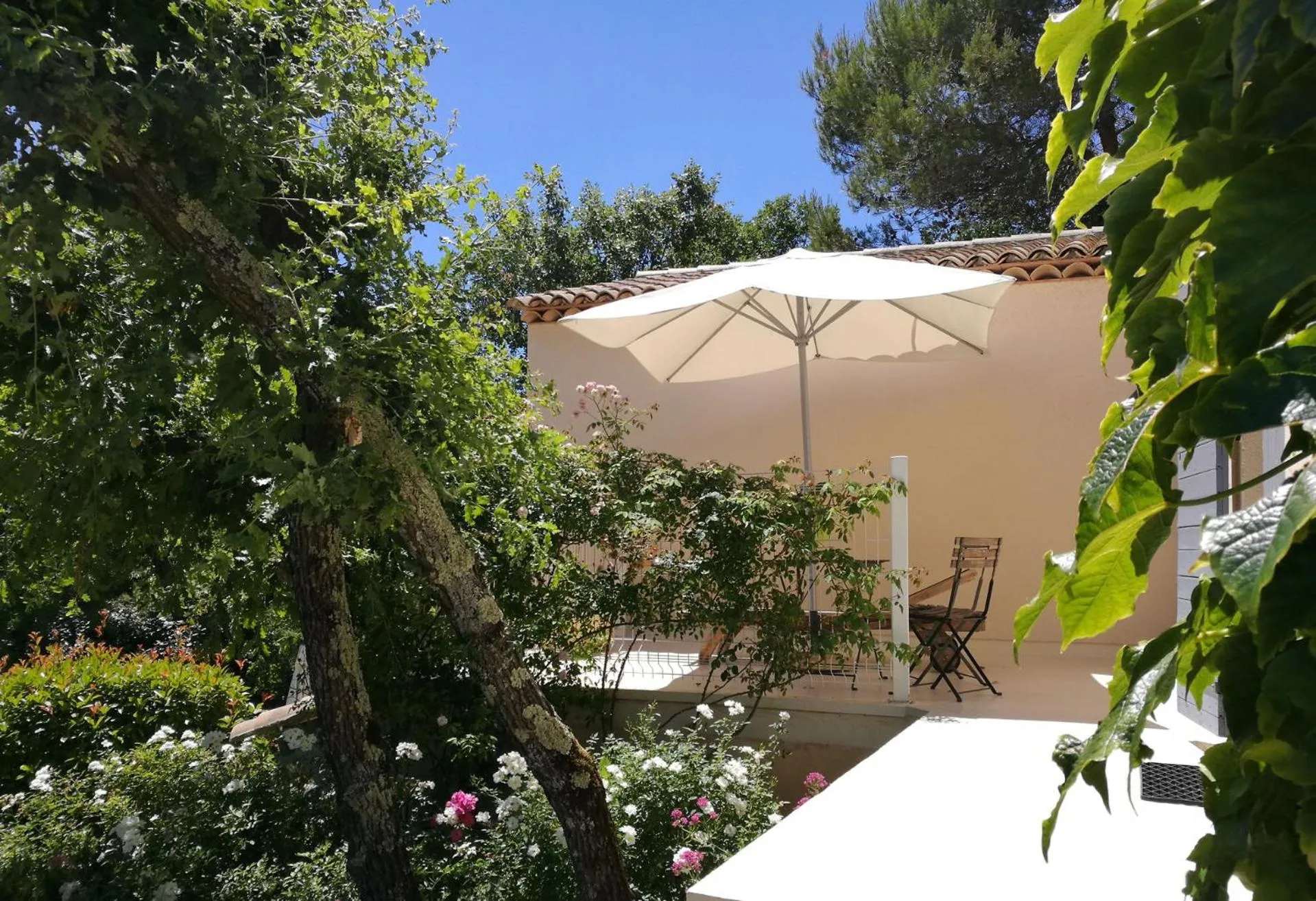 Pool view in Les Restanques