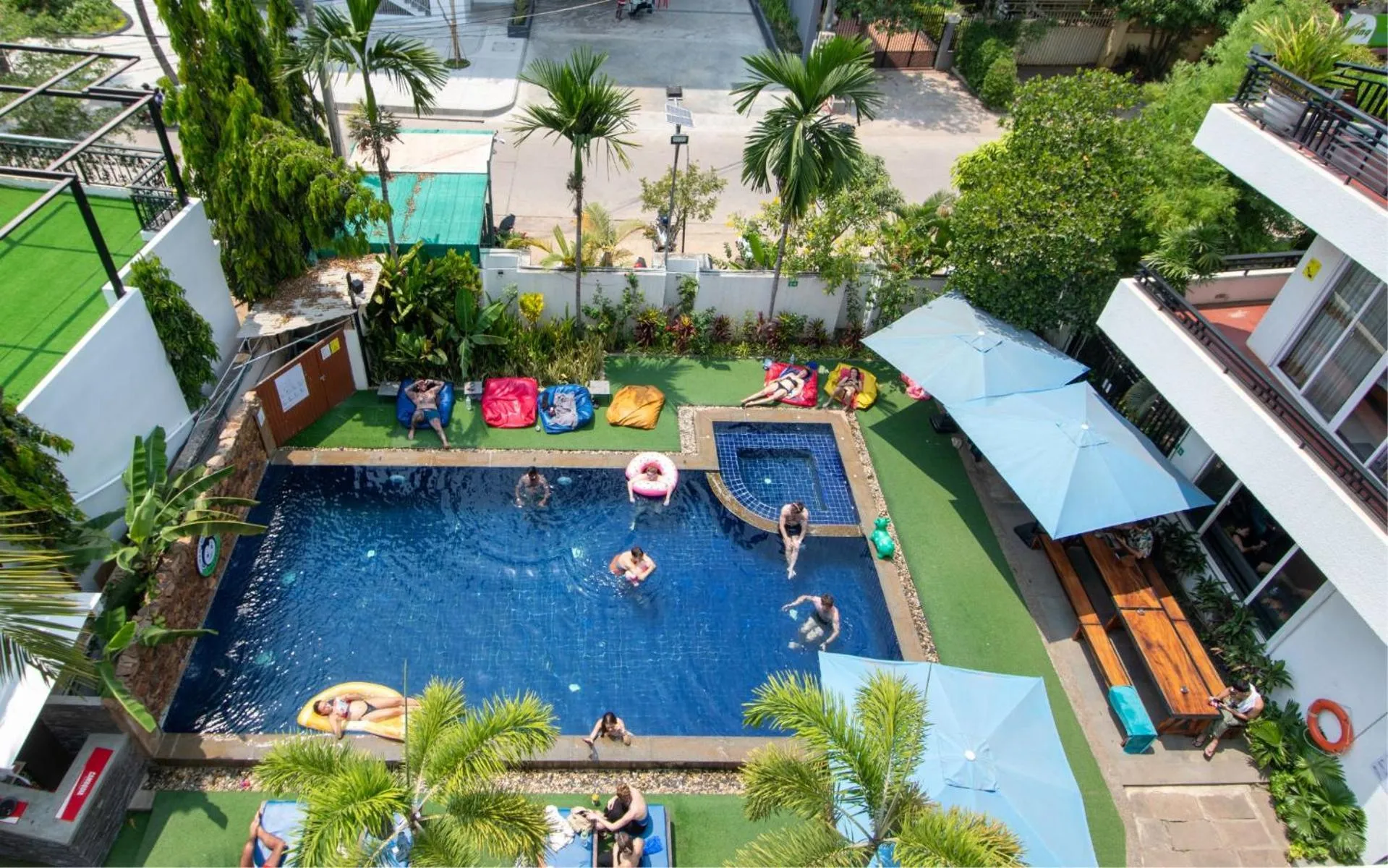 Pool view in Mad Monkey Hostel Siem Reap