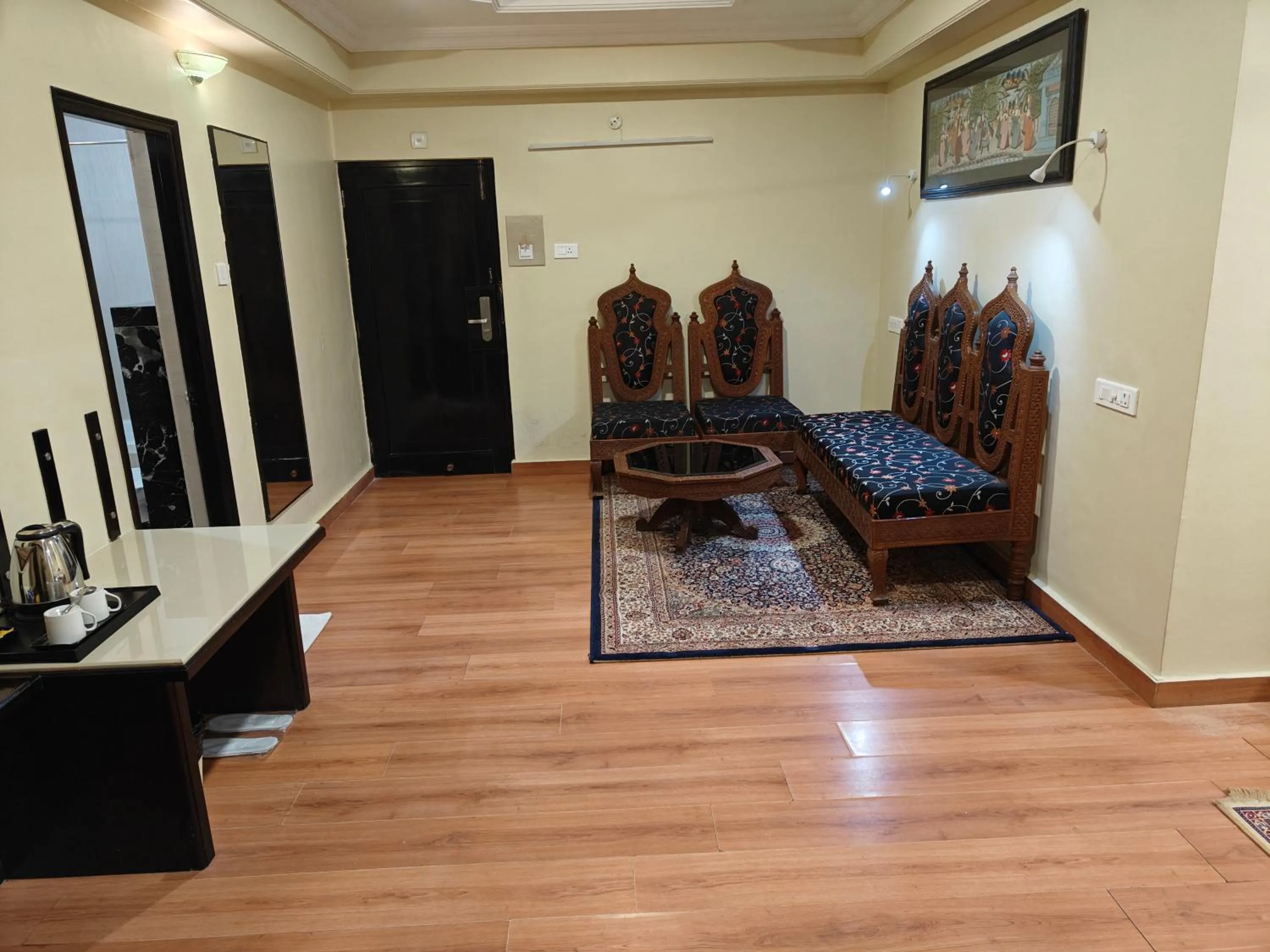 Seating area in Chandra Inn