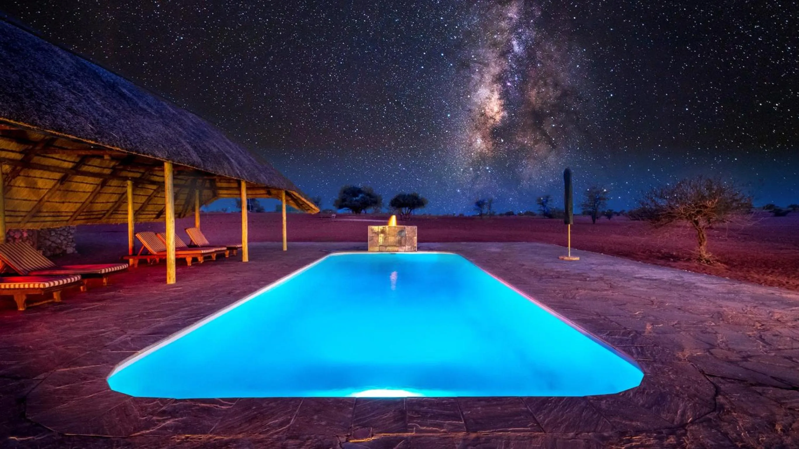 Swimming pool in Bagatelle Kalahari Game Ranch