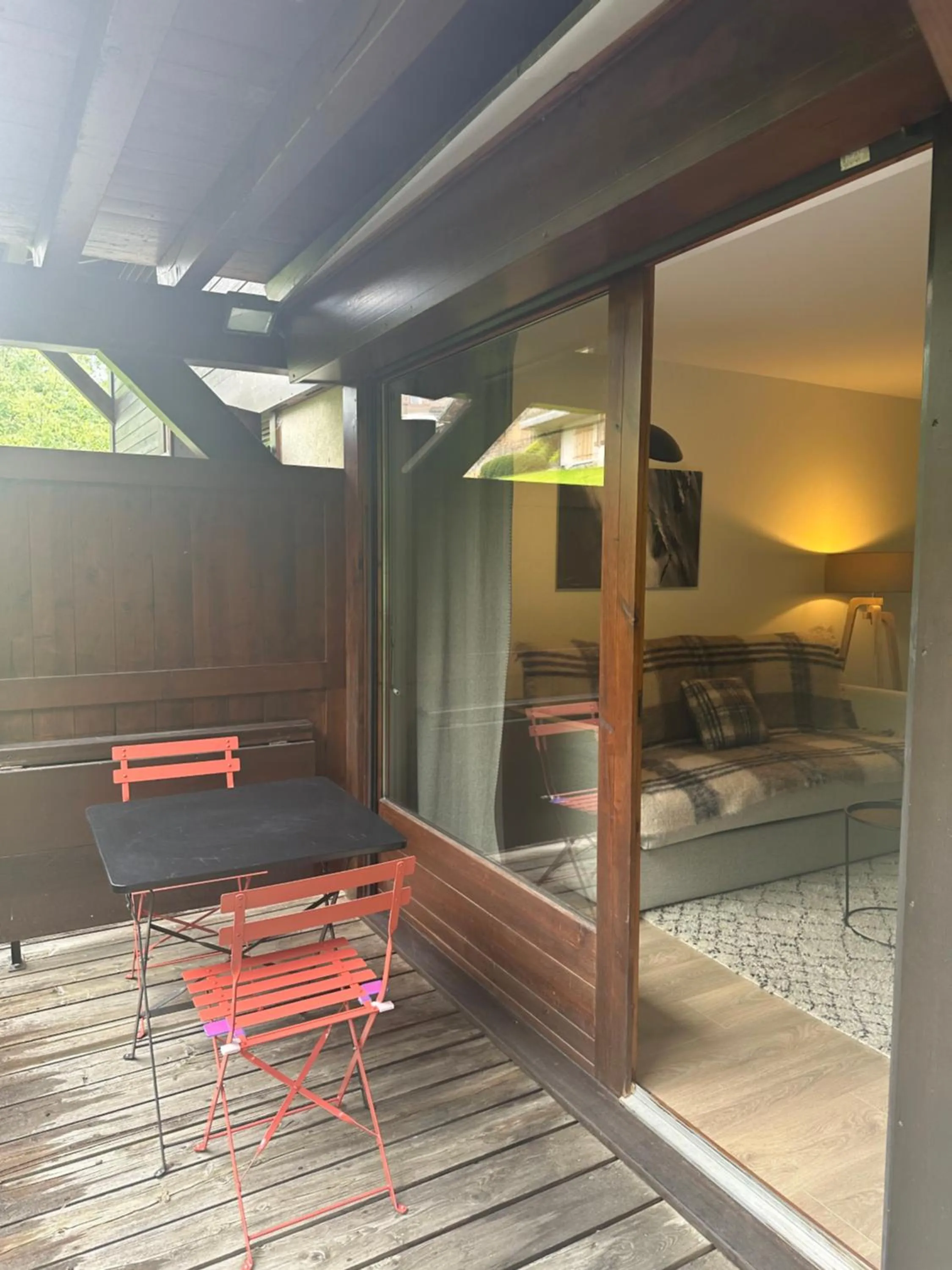 Balcony/Terrace, Bed in La Résidence de L'Ours