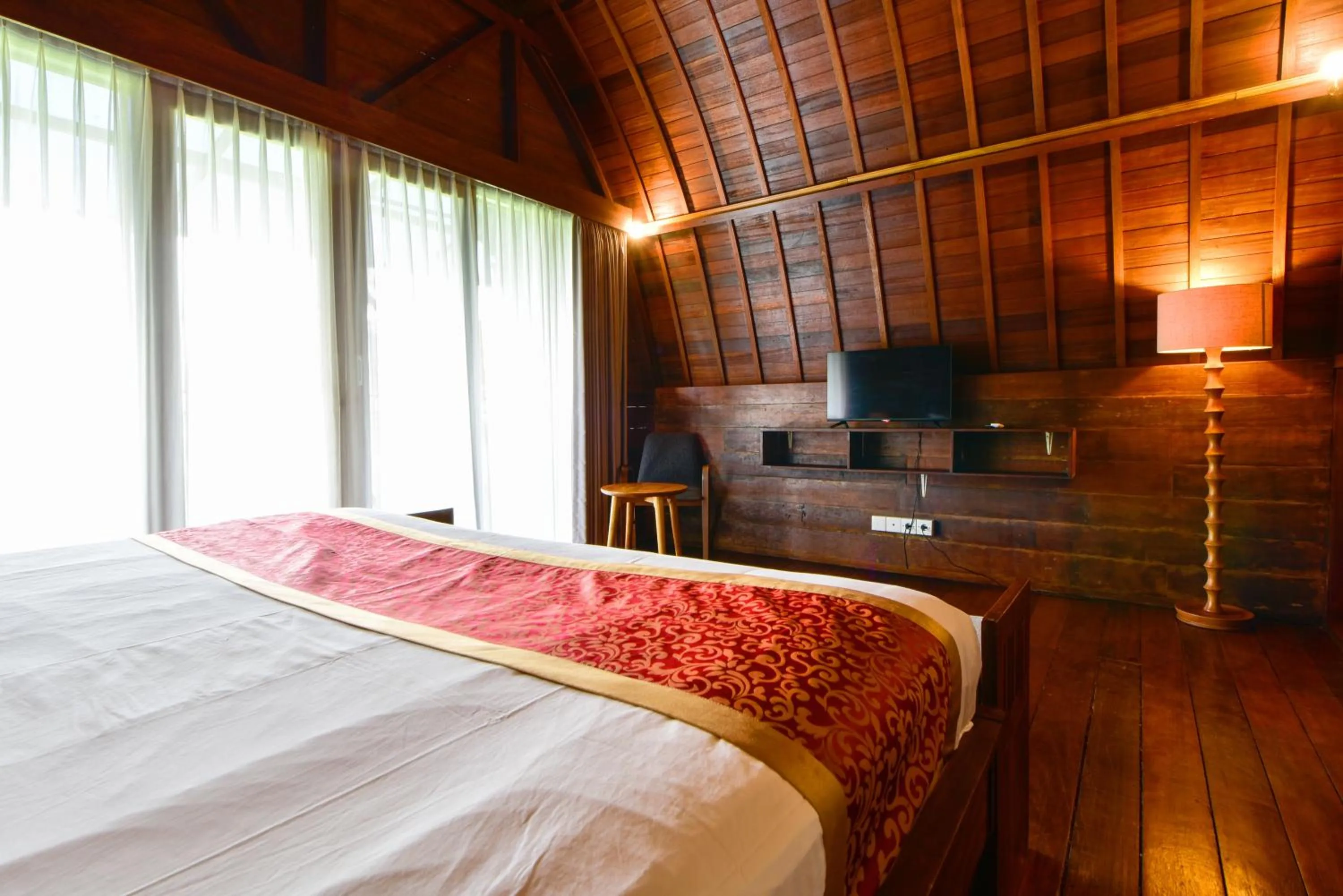 Bedroom, Bed in The Lumbung Wood Villa