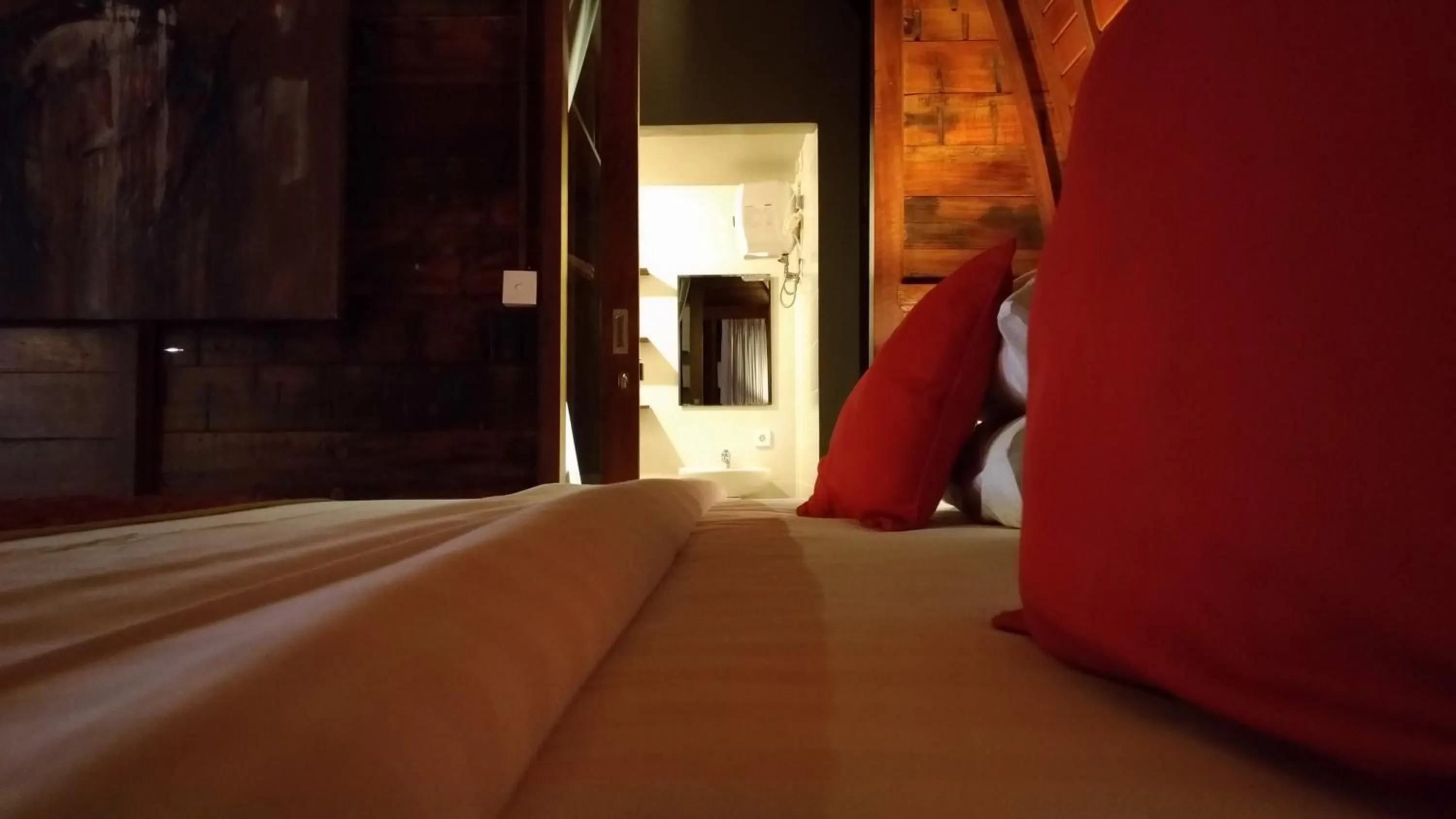 Bedroom, Bed in The Lumbung Wood Villa