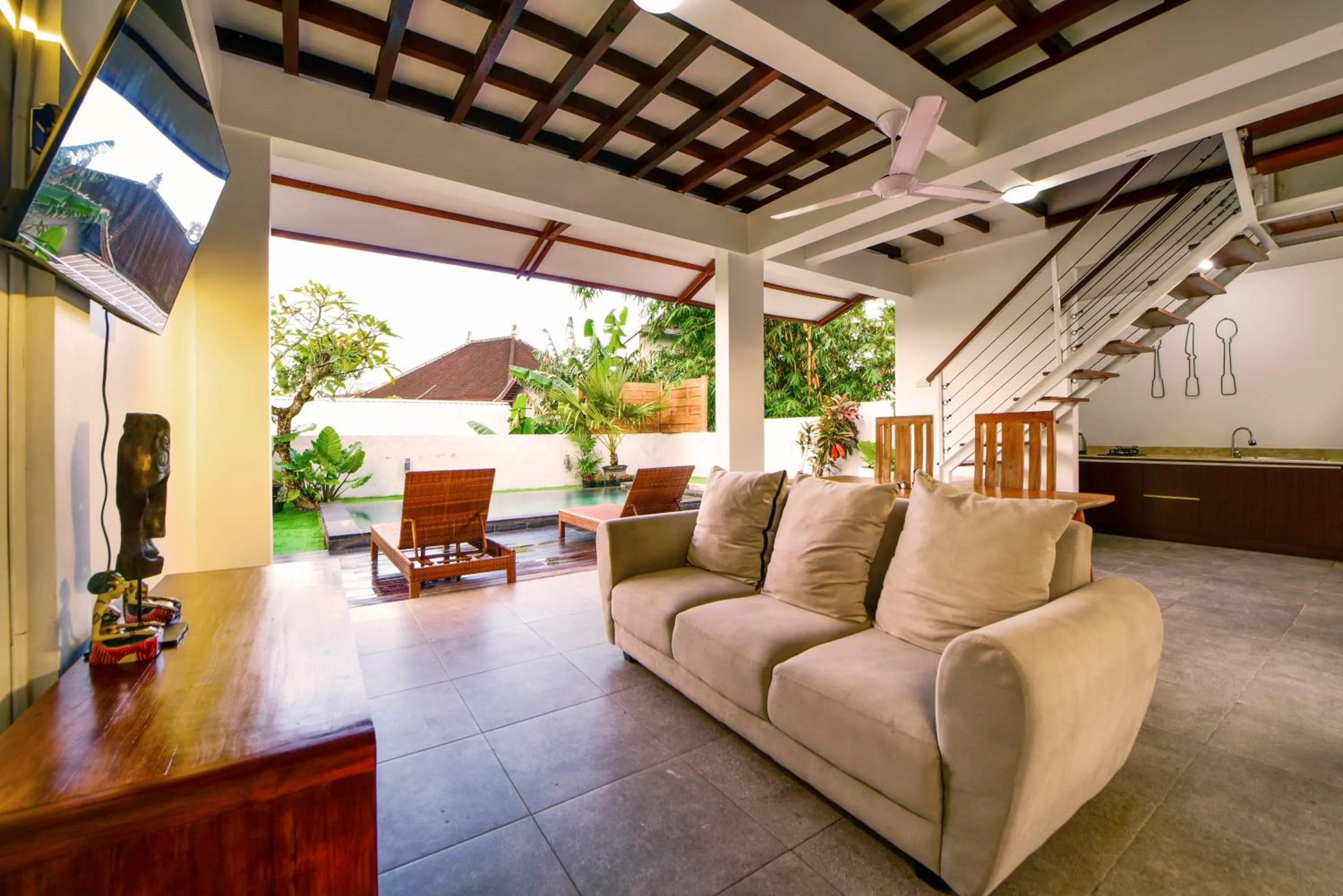 Living room in The Lumbung Wood Villa