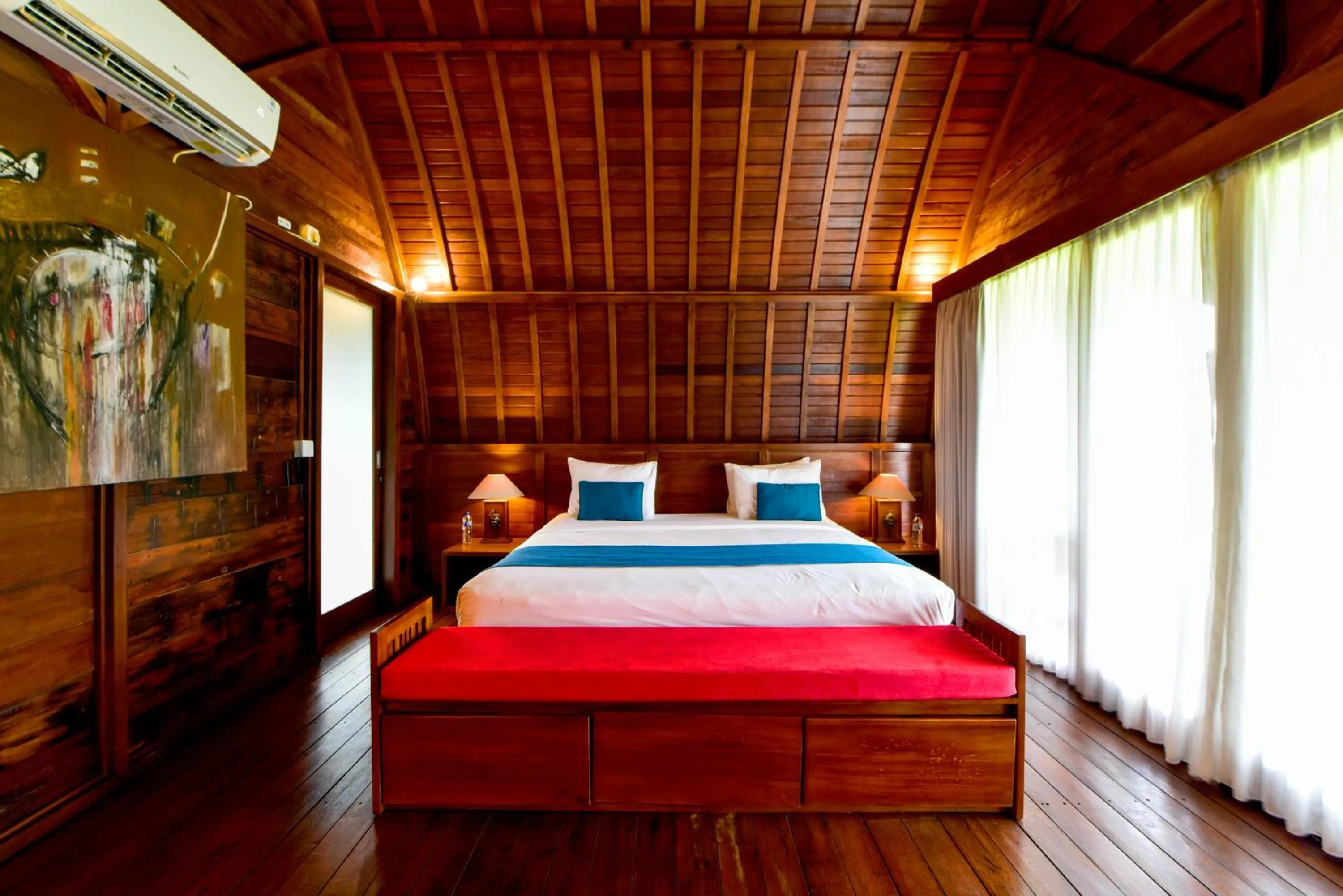 Bedroom, Bed in The Lumbung Wood Villa