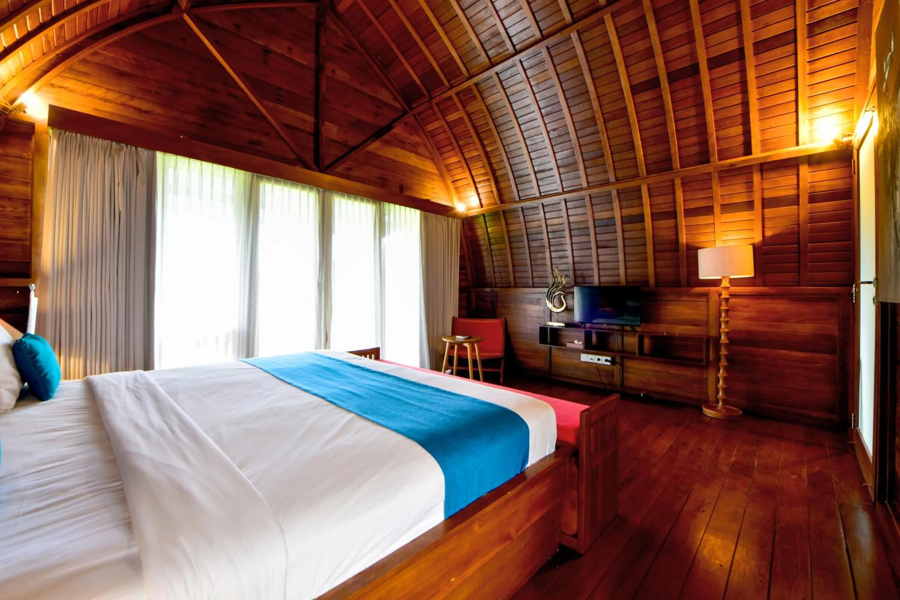 Bedroom, Bed in The Lumbung Wood Villa