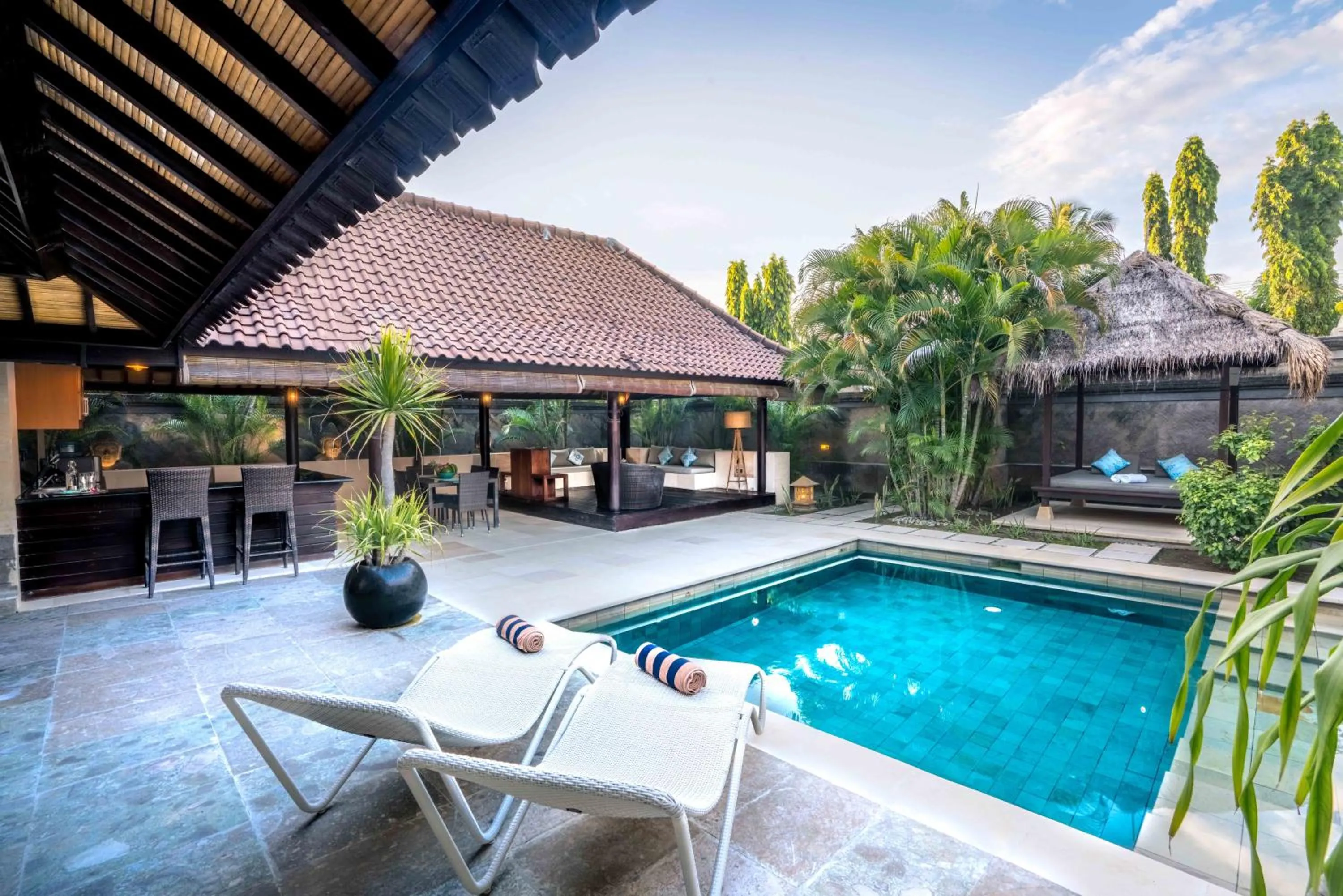 Seating area in Gili Villas