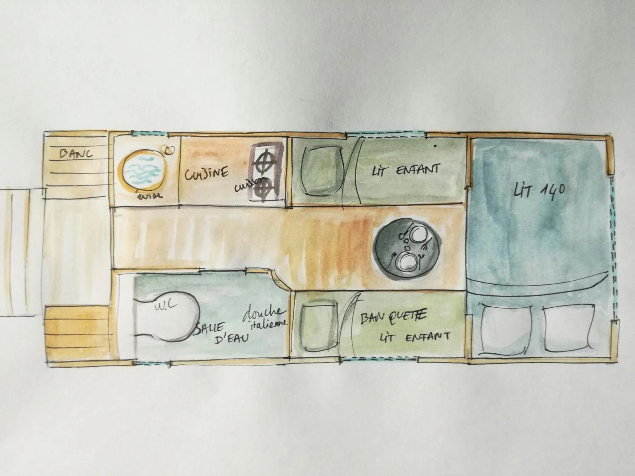 Floor plan in La roulotte Champêtre des Grillots