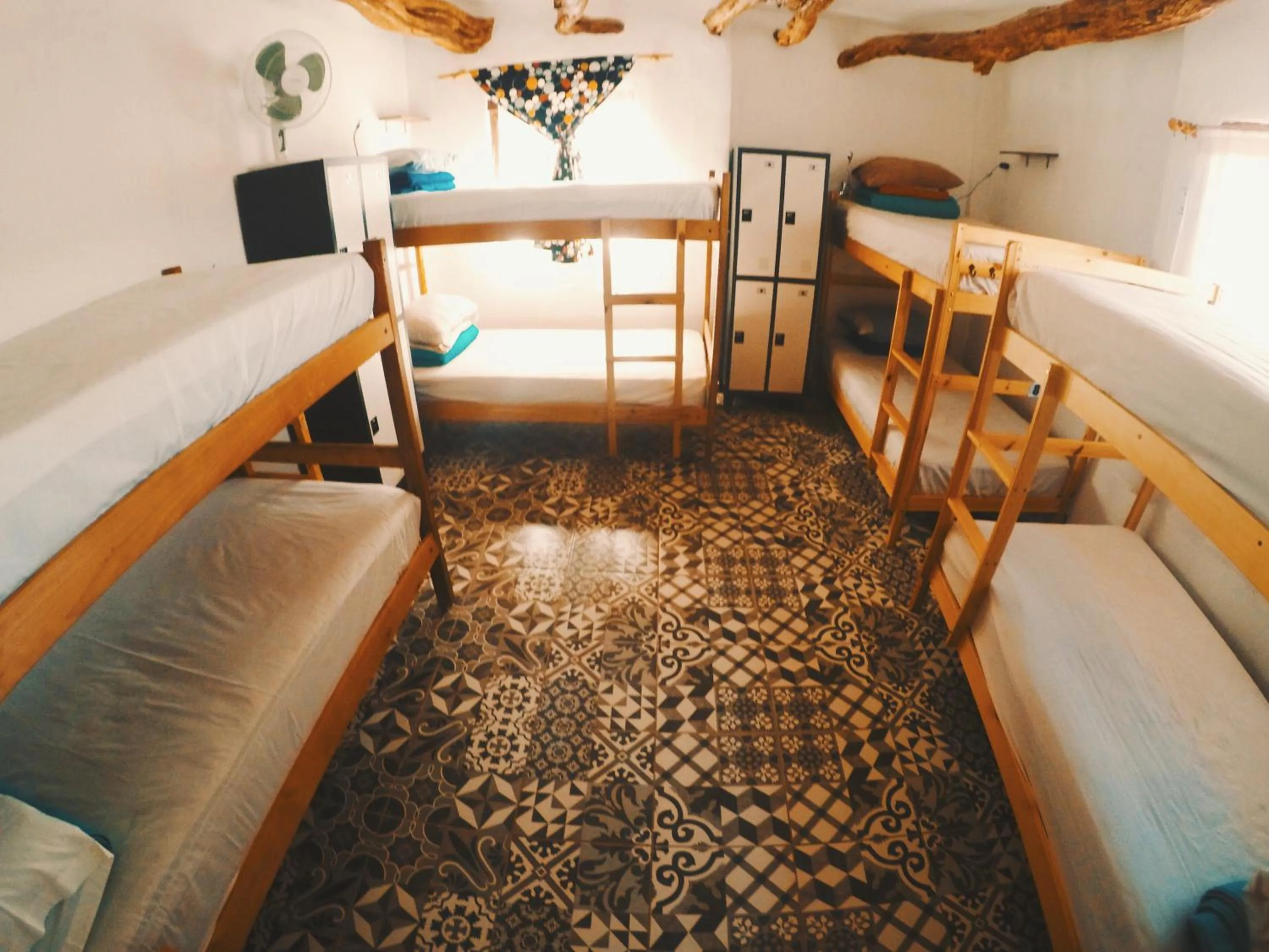 Decorative detail, Bed in Rey Lagarto Hostel