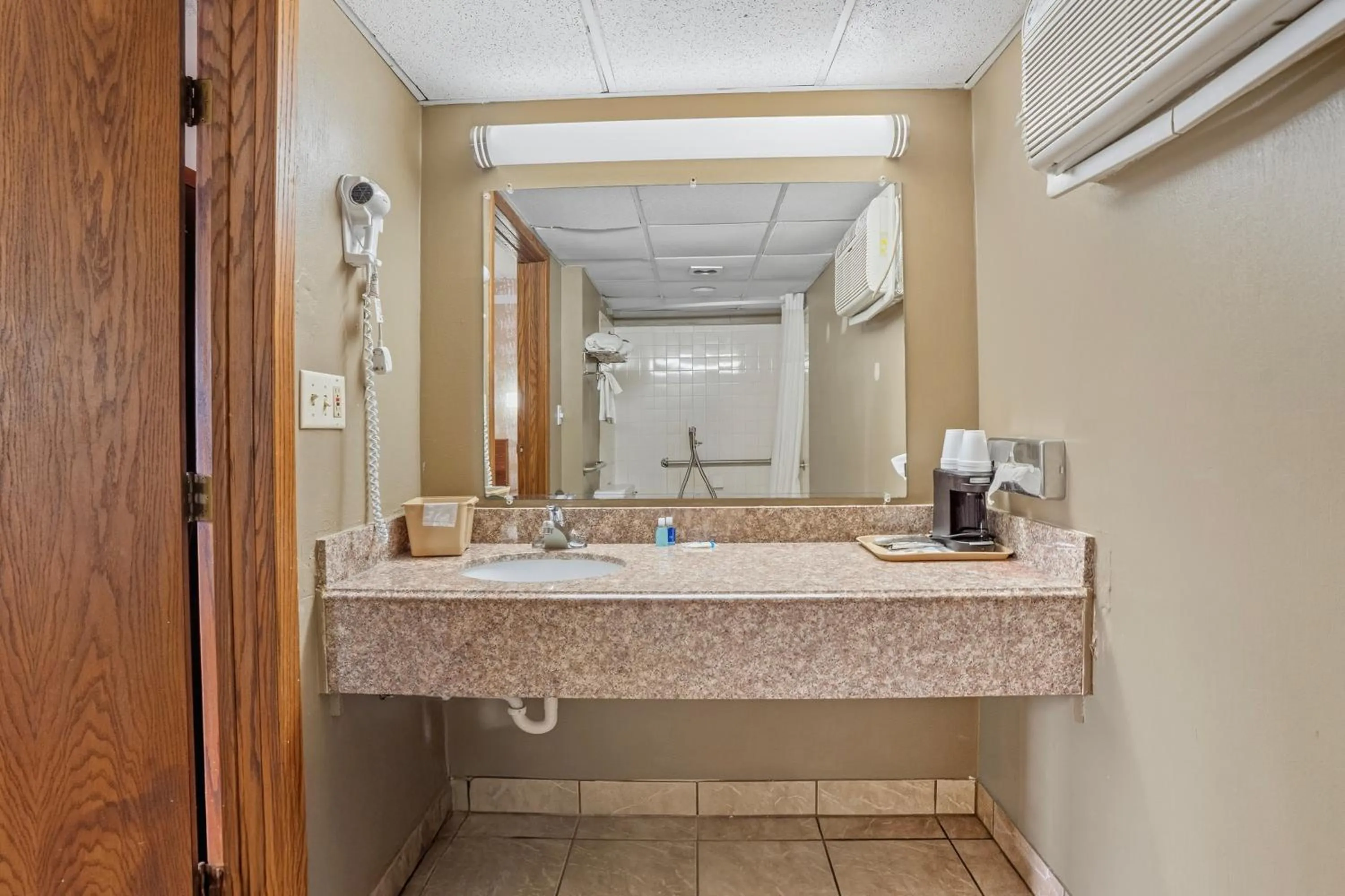 Bathroom in Devils Lake Inn By OYO Near Devils Lake Regional Airport