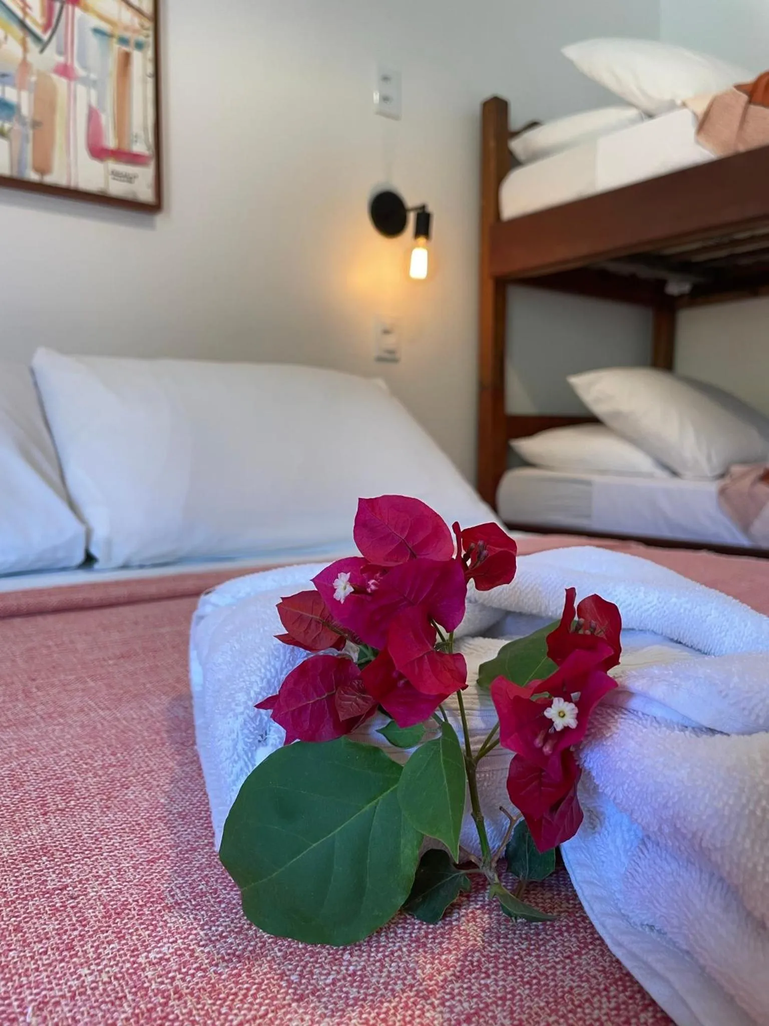 Bed in Pousada Aconchego