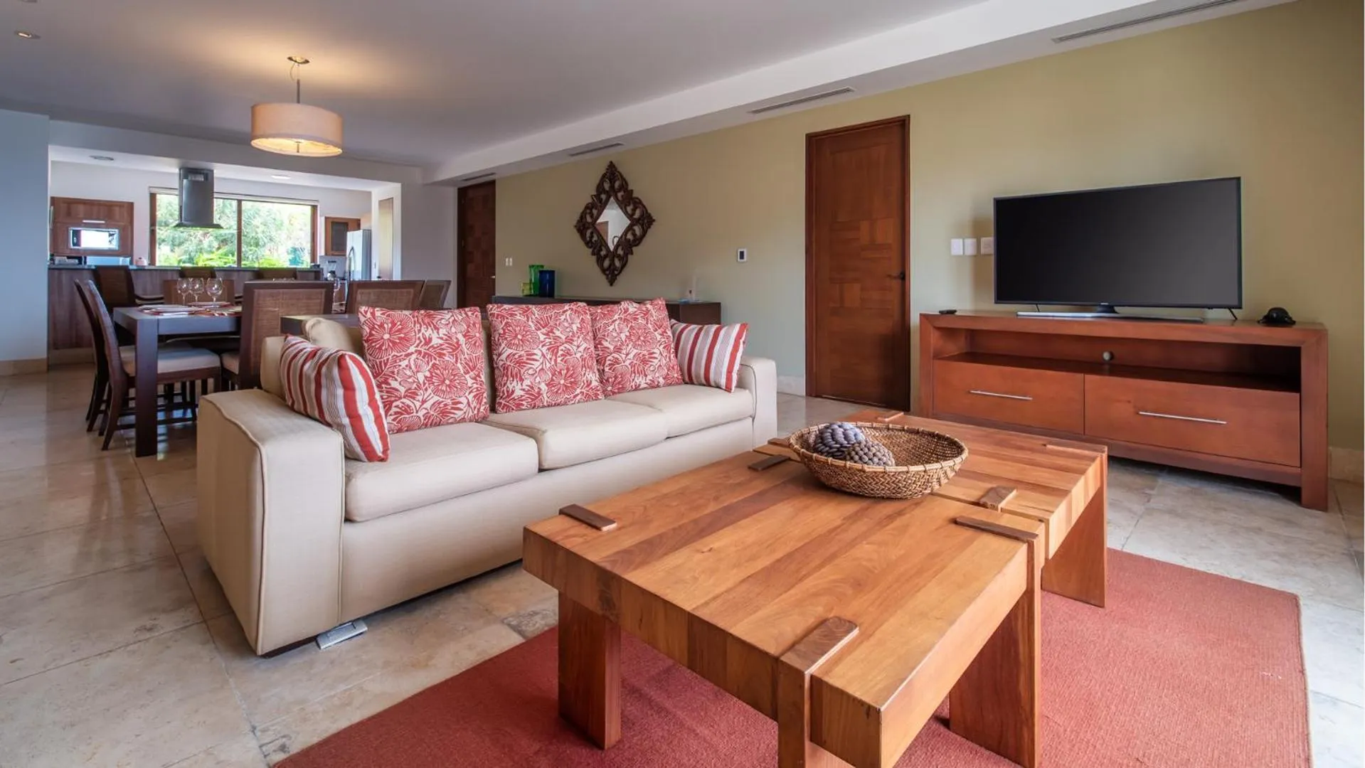 Living room in Celeste Beach Residences Huatulco Curamoria Collection