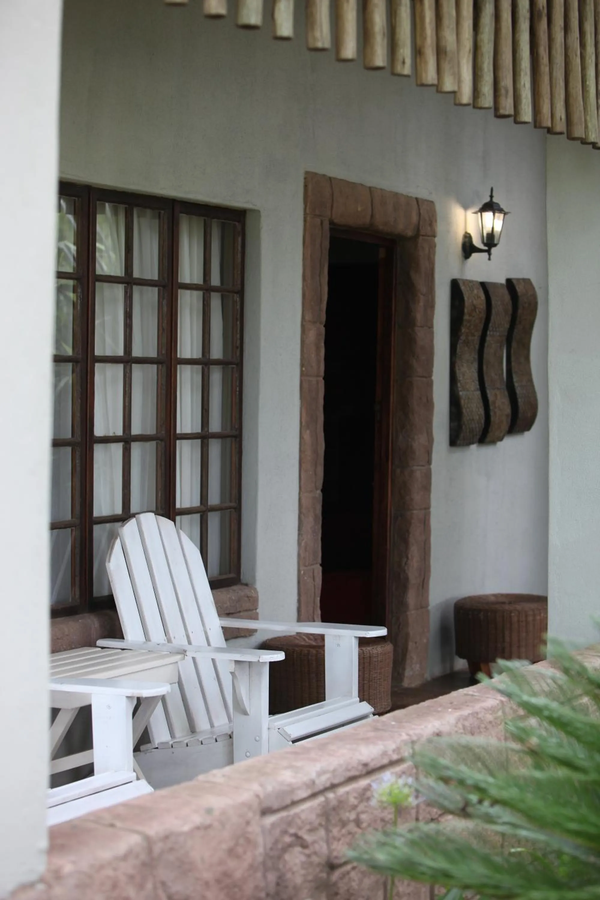 Patio in Emdoneni Lodge with Zululand Cat Conservation Project
