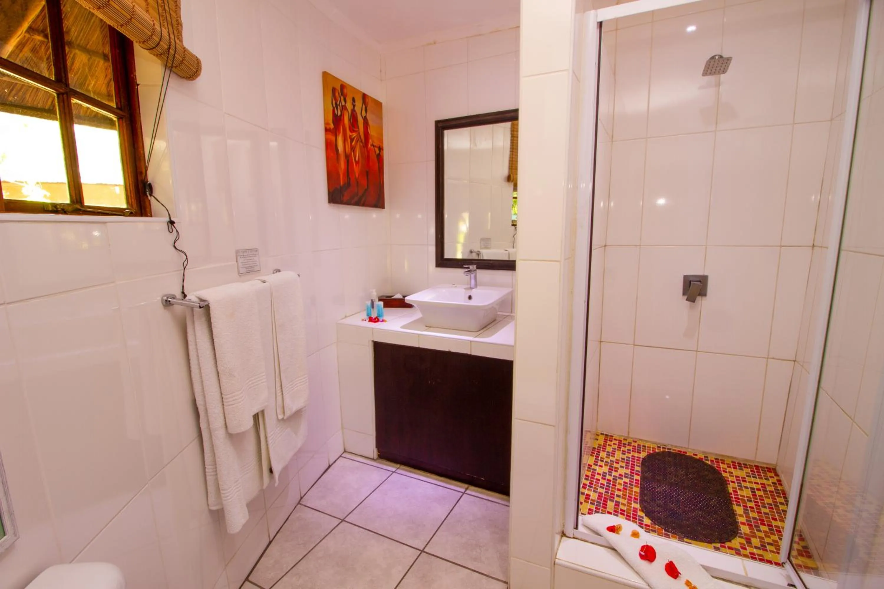 Bathroom in Emdoneni Lodge with Zululand Cat Conservation Project