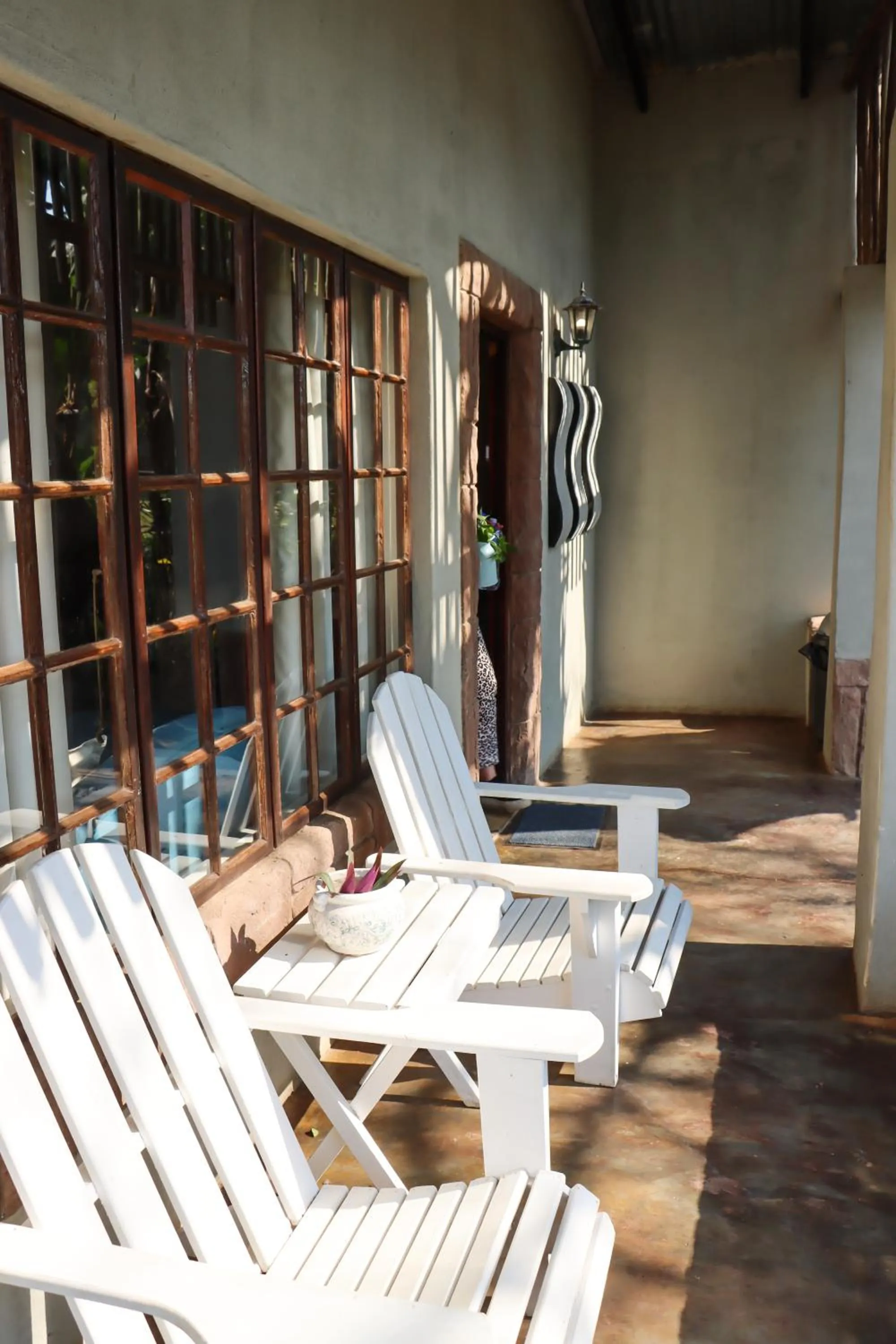 Patio in Emdoneni Lodge with Zululand Cat Conservation Project