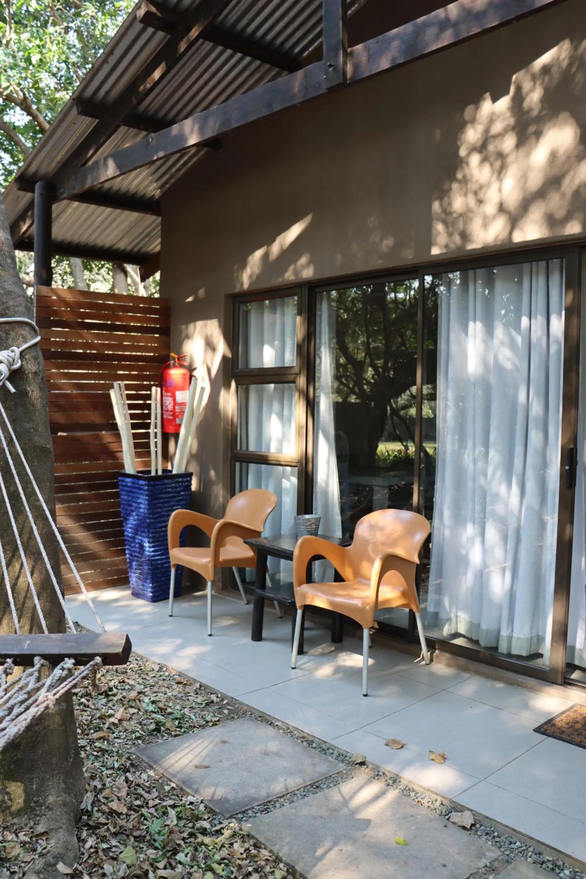Patio in Emdoneni Lodge with Zululand Cat Conservation Project