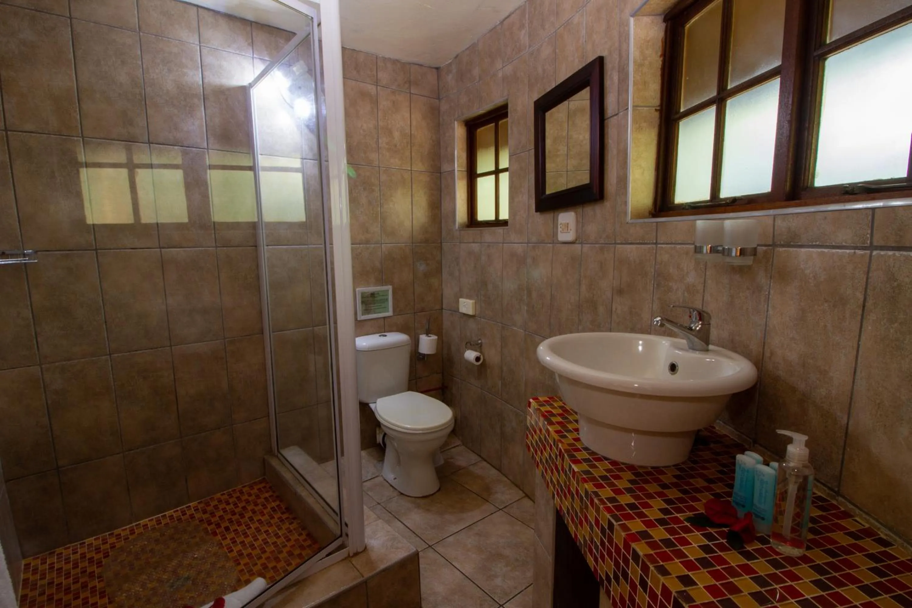 Bathroom in Emdoneni Lodge with Zululand Cat Conservation Project