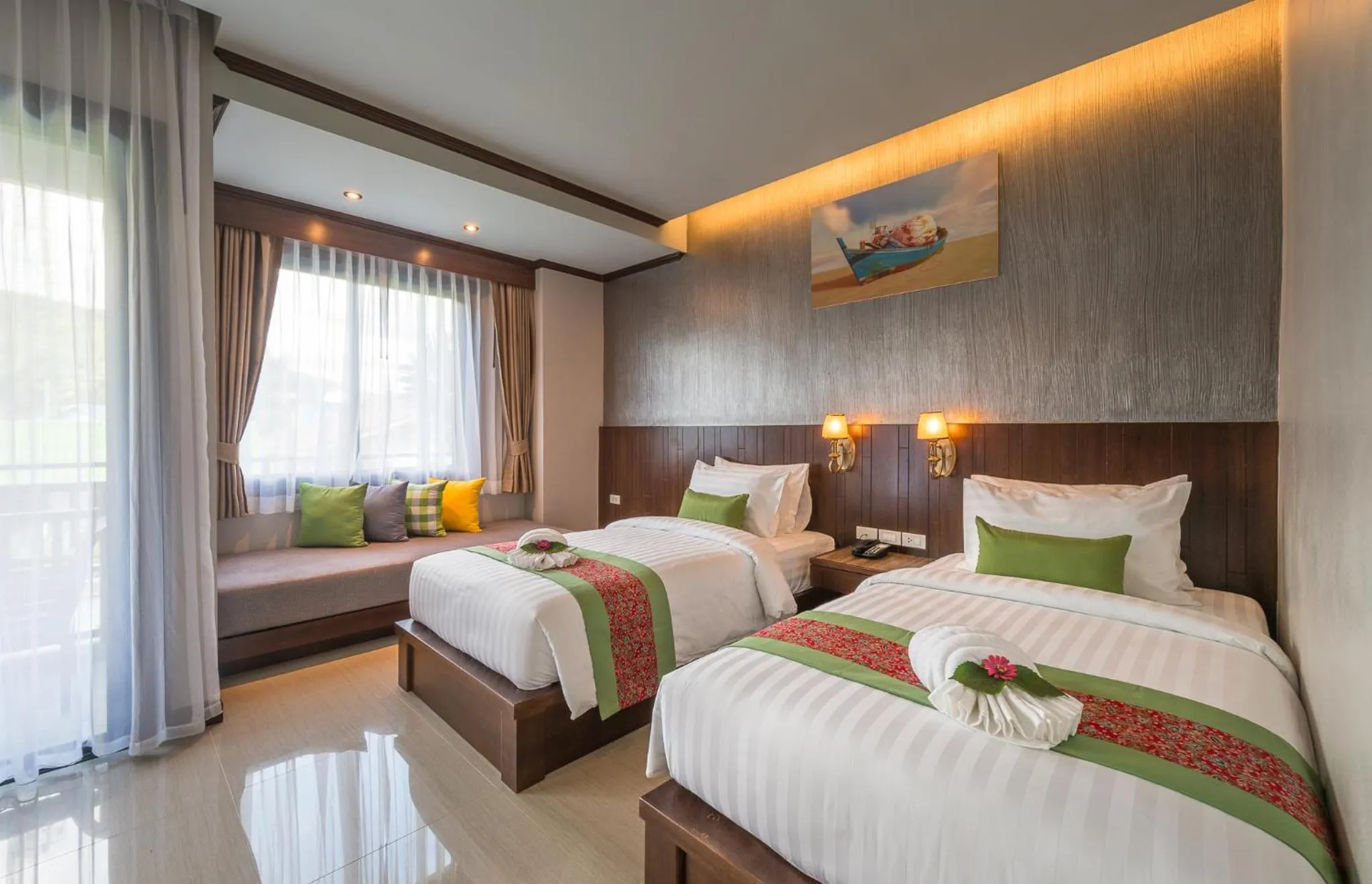 Bed in Andaman Breeze Resort