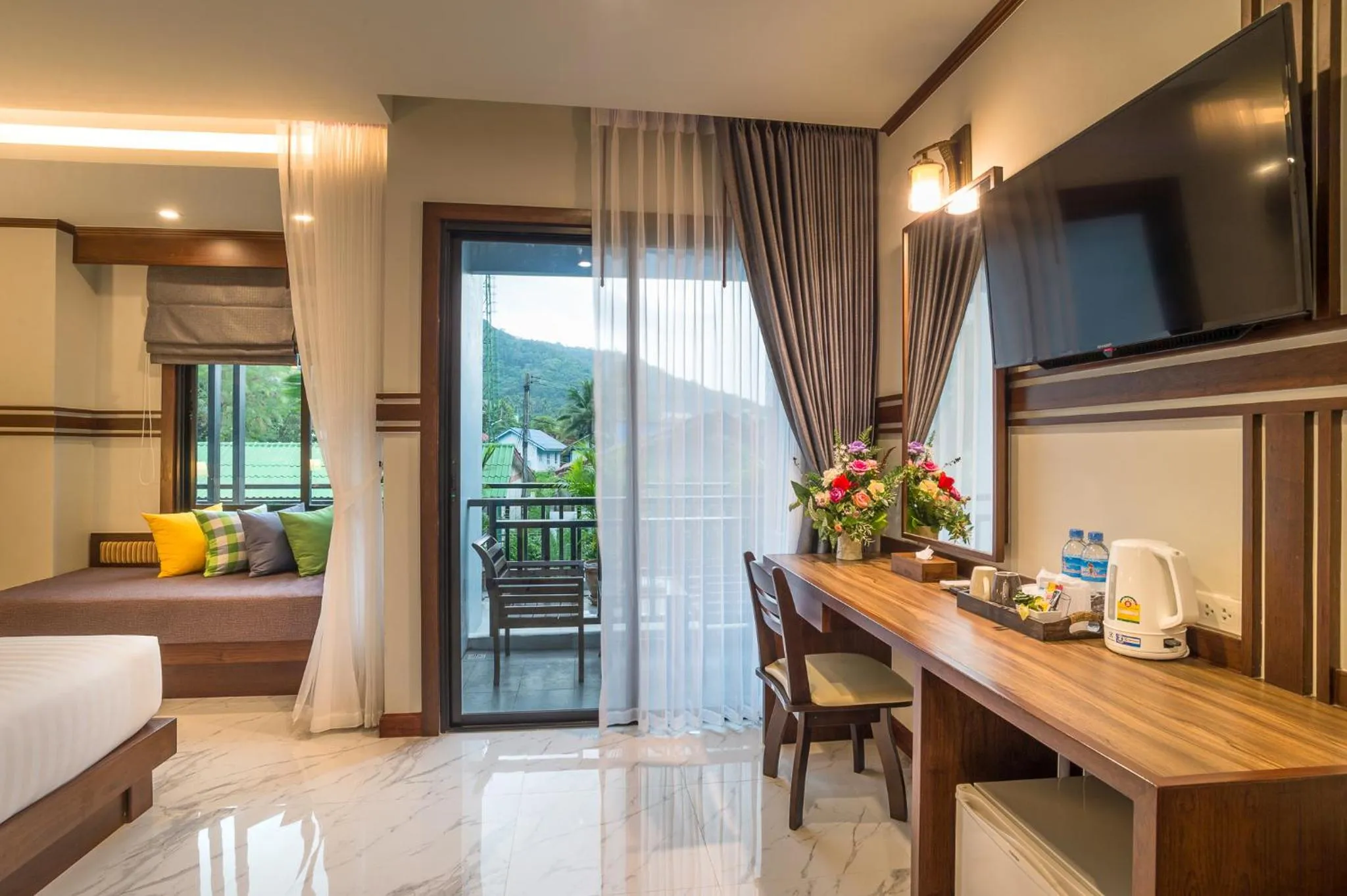 Balcony/Terrace, Bed in Andaman Breeze Resort