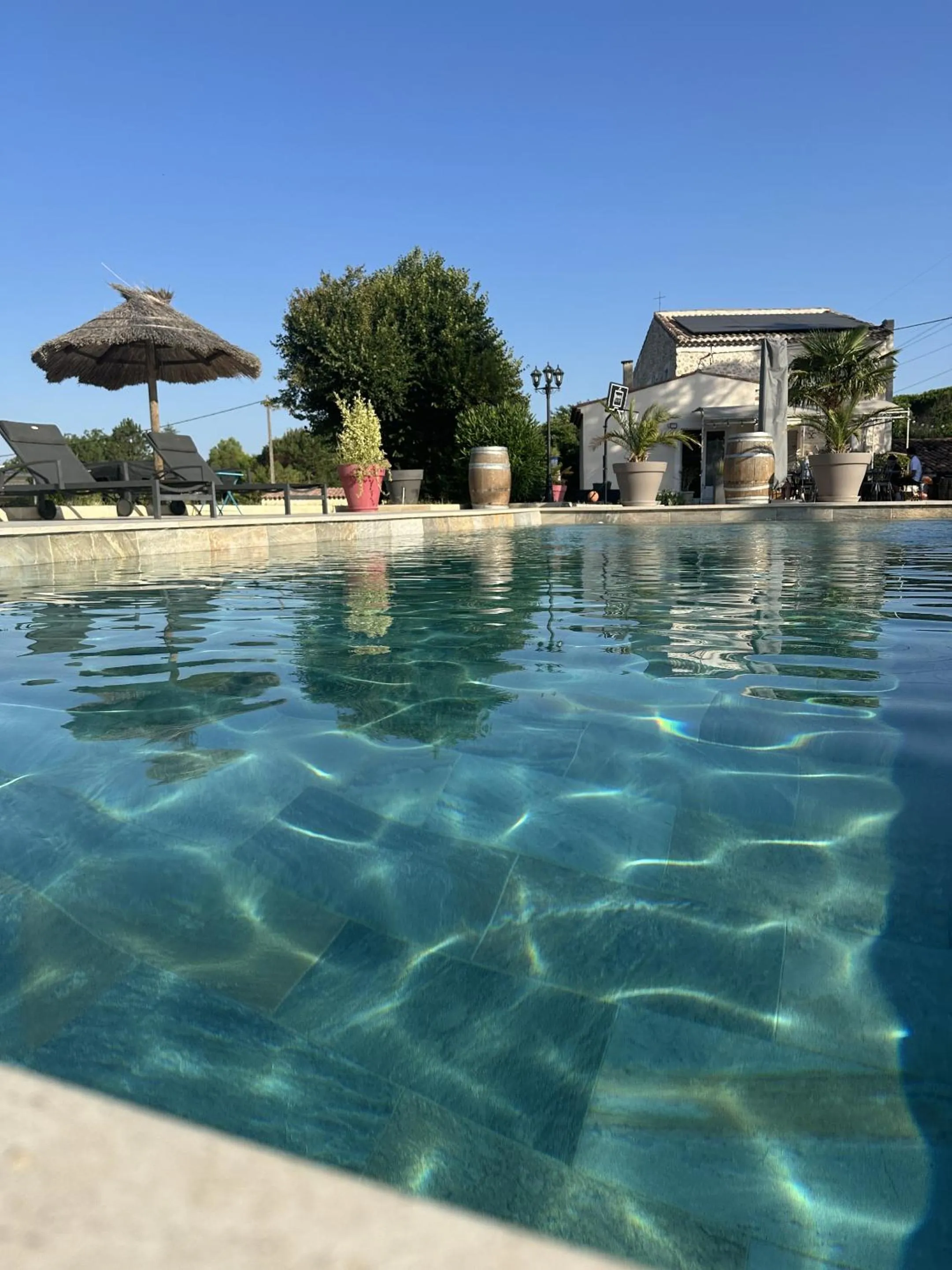 Pool view in Le Moulin de Sonnailles