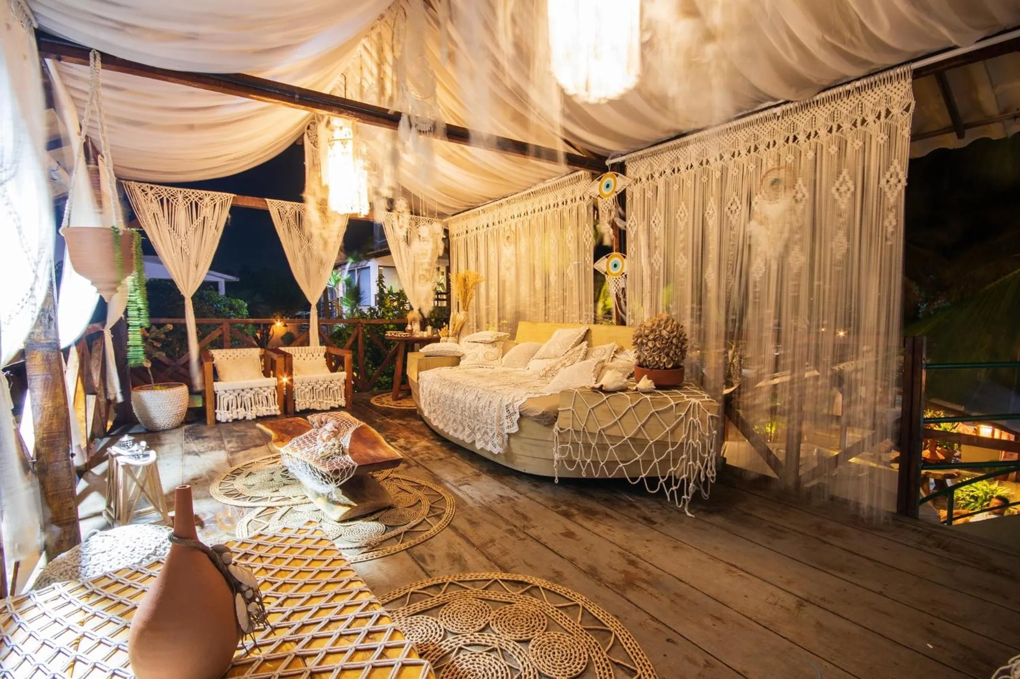 Seating area, Bed in Pousada Encontro das Águas