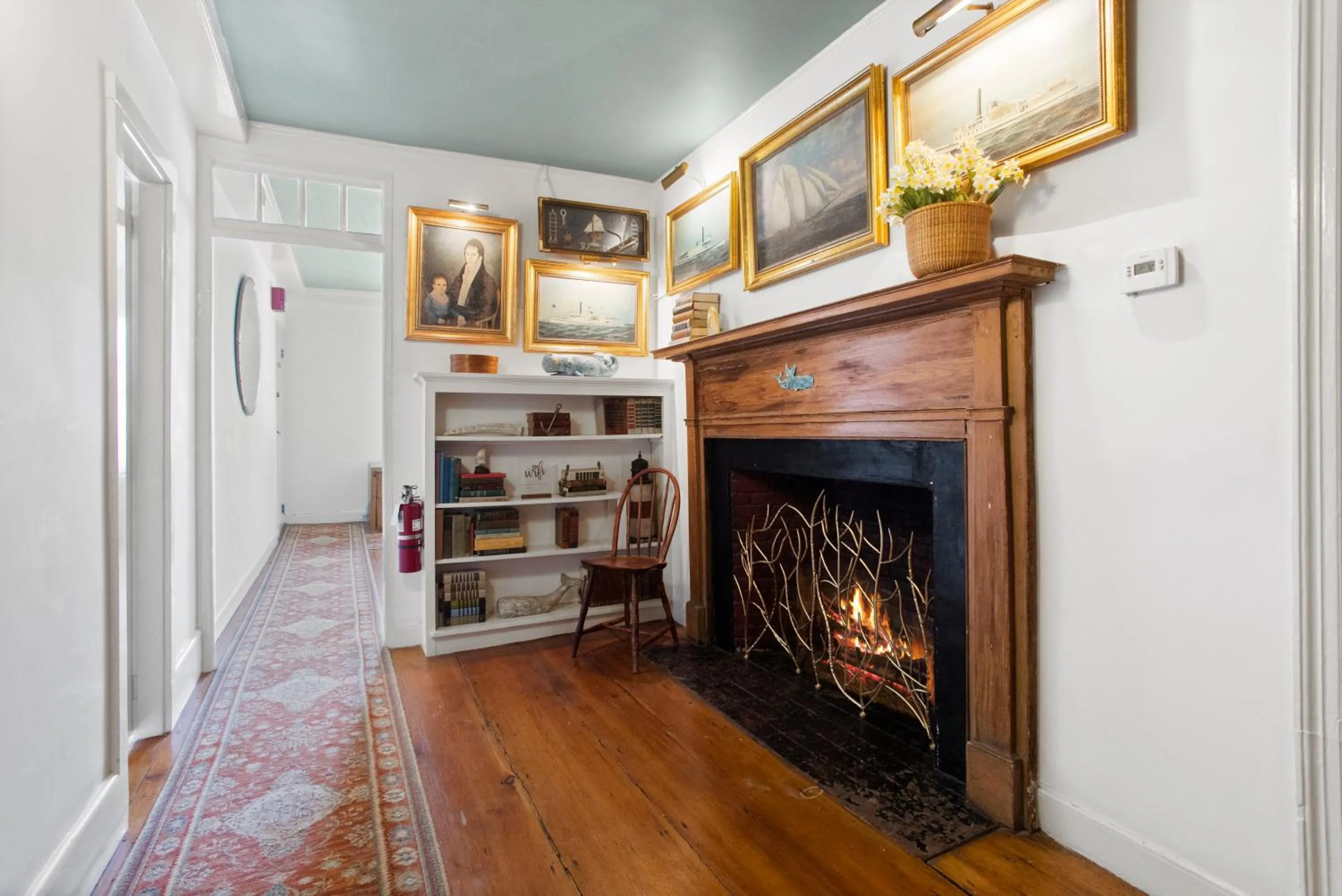 fireplace in Carlisle House Inn