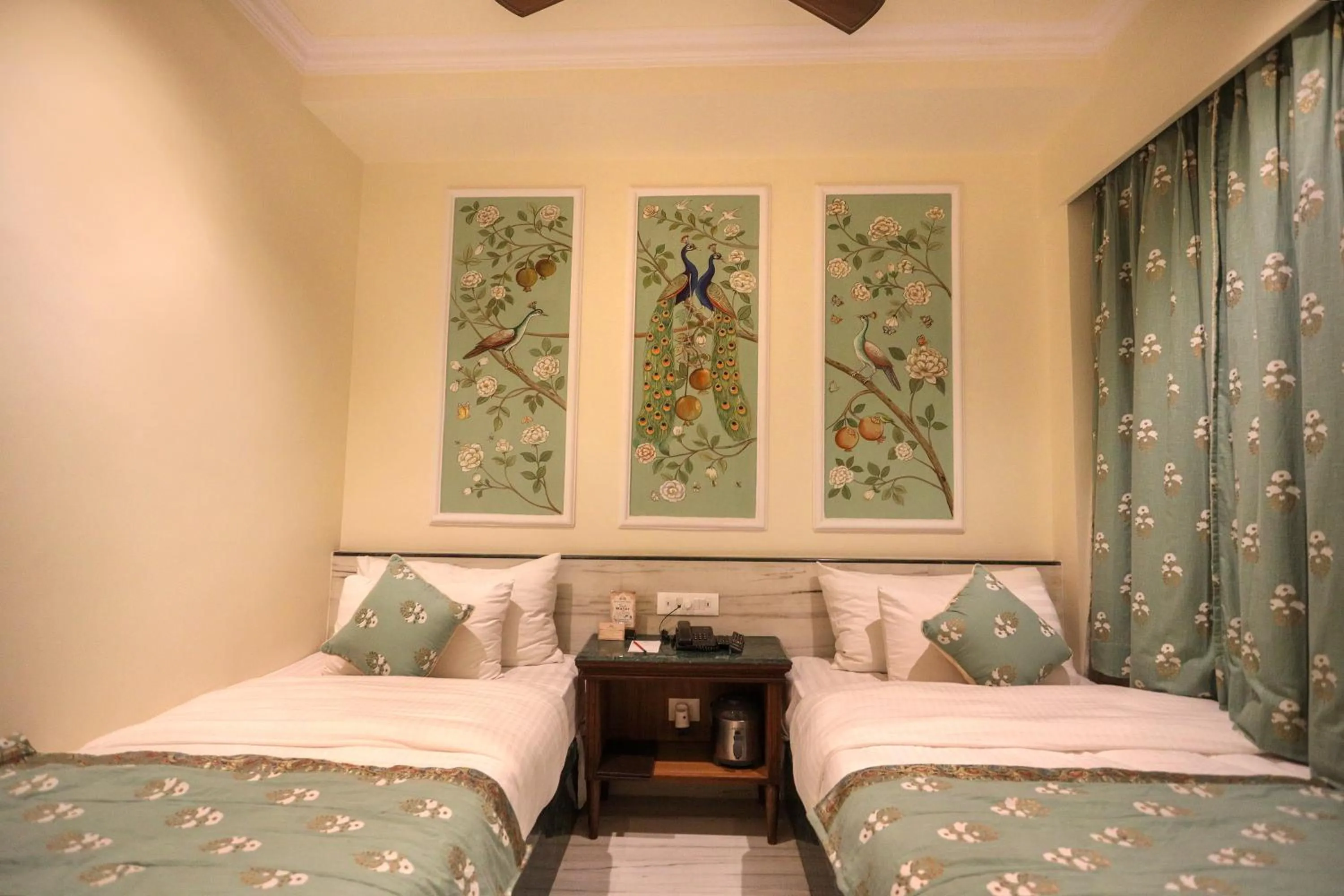 Bed in Panna Vilas - A Lake Facing Boutique Hotel