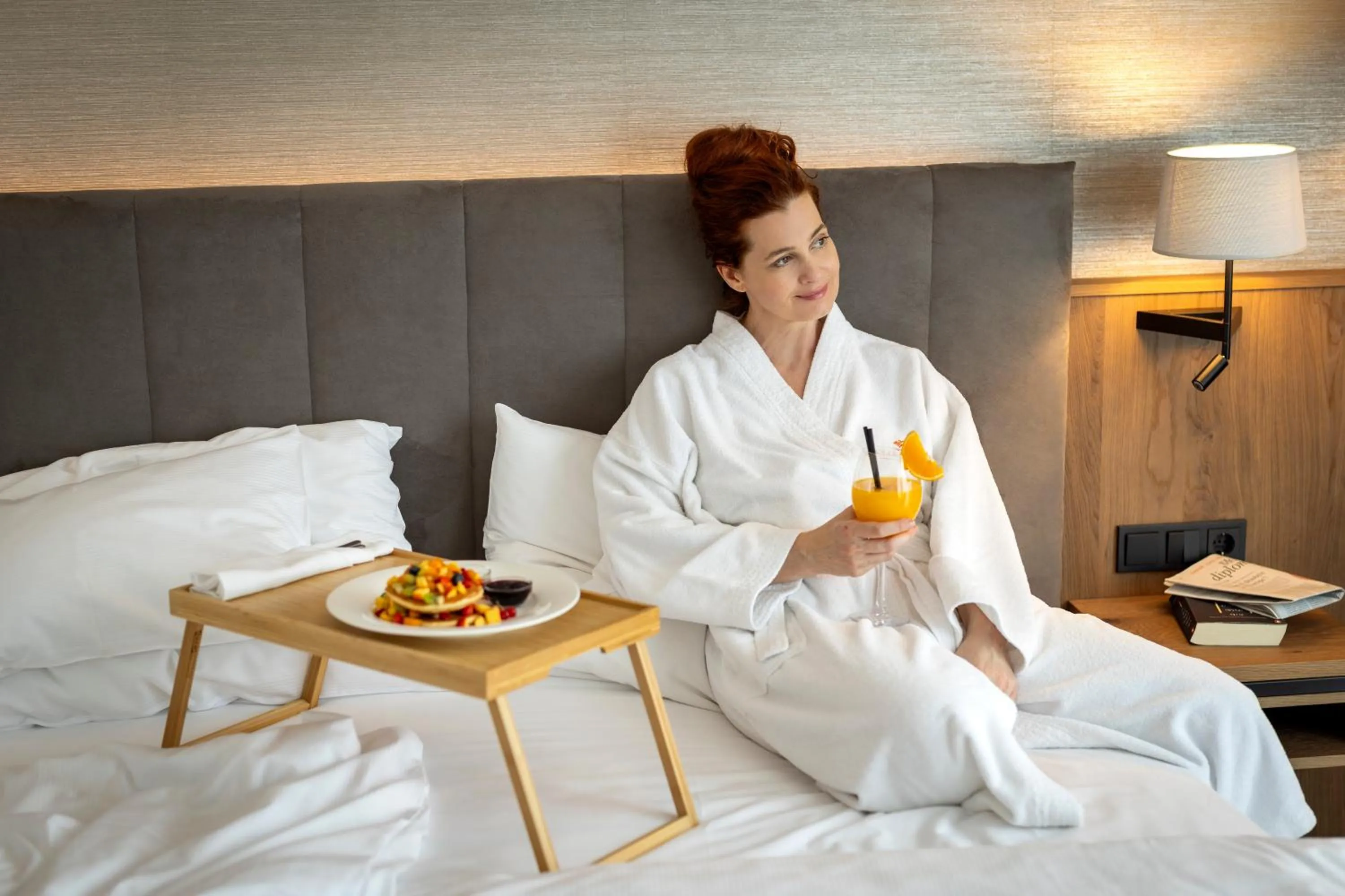 room service, Bed in Rogner Hotel Tirana